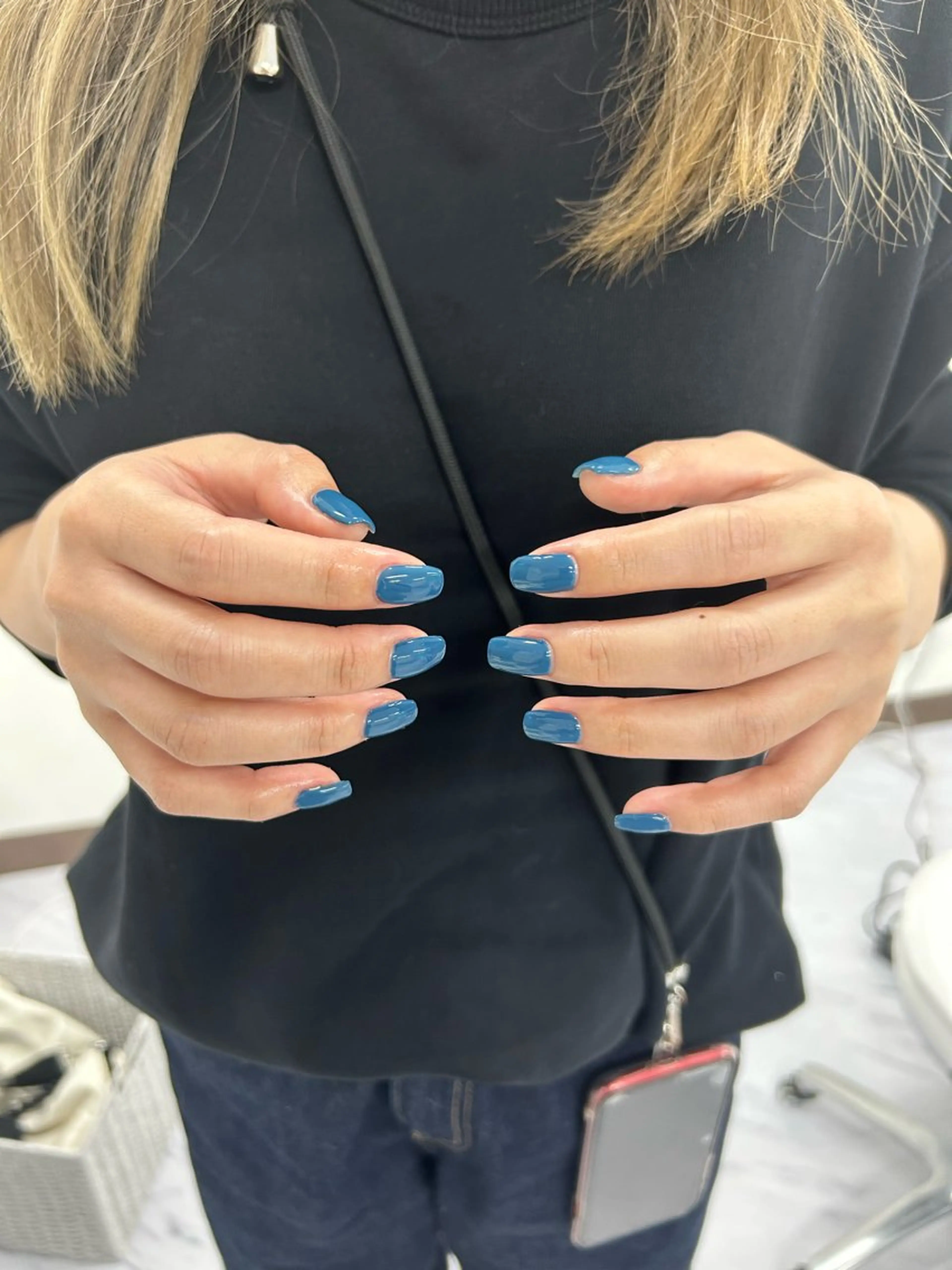 ネイル ブルー ワンカラーネイル 加藤 楓子のネイルデザイン