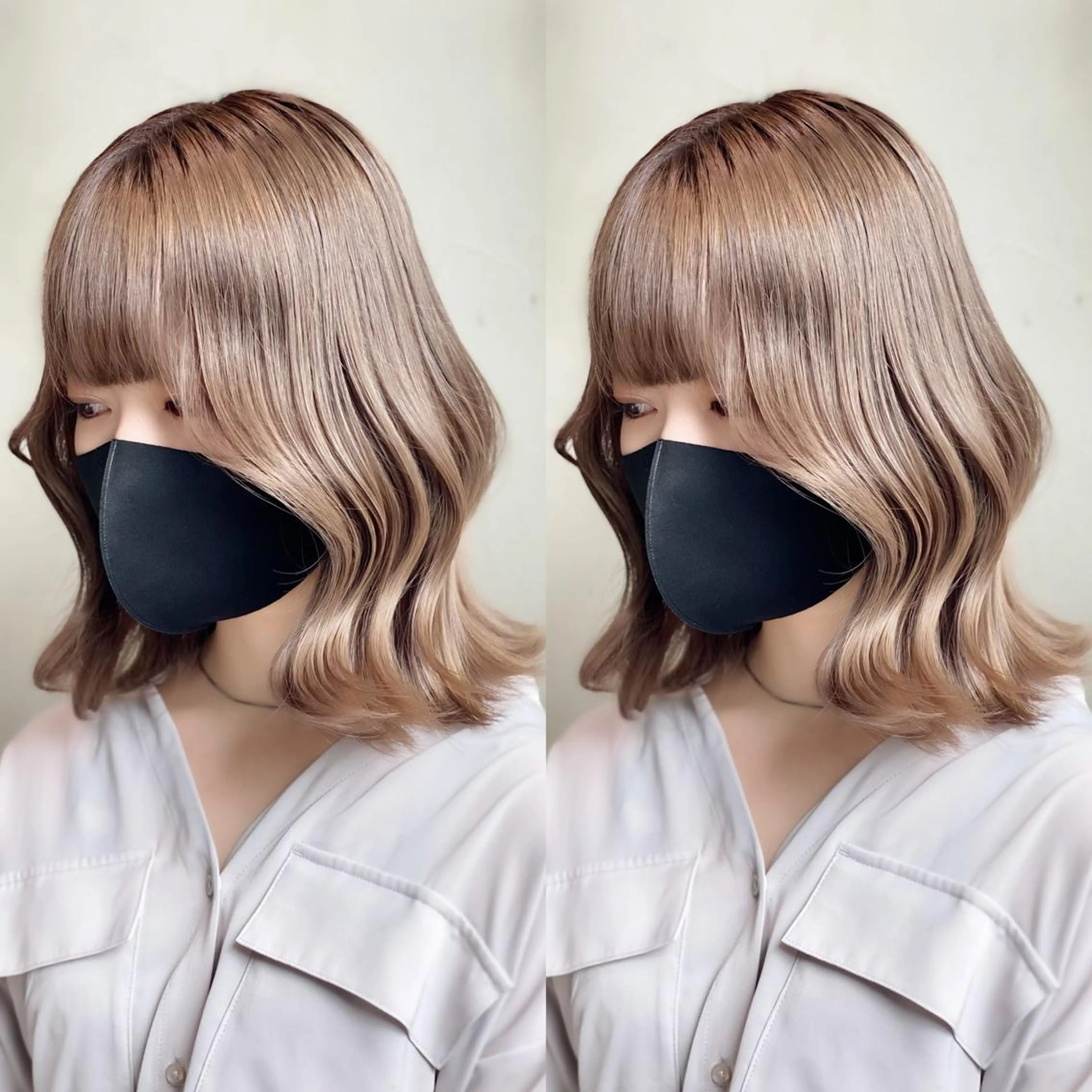 セミロング カラー 💜ハイトーン💛 マジカルかいちゃんのヘアスタイル