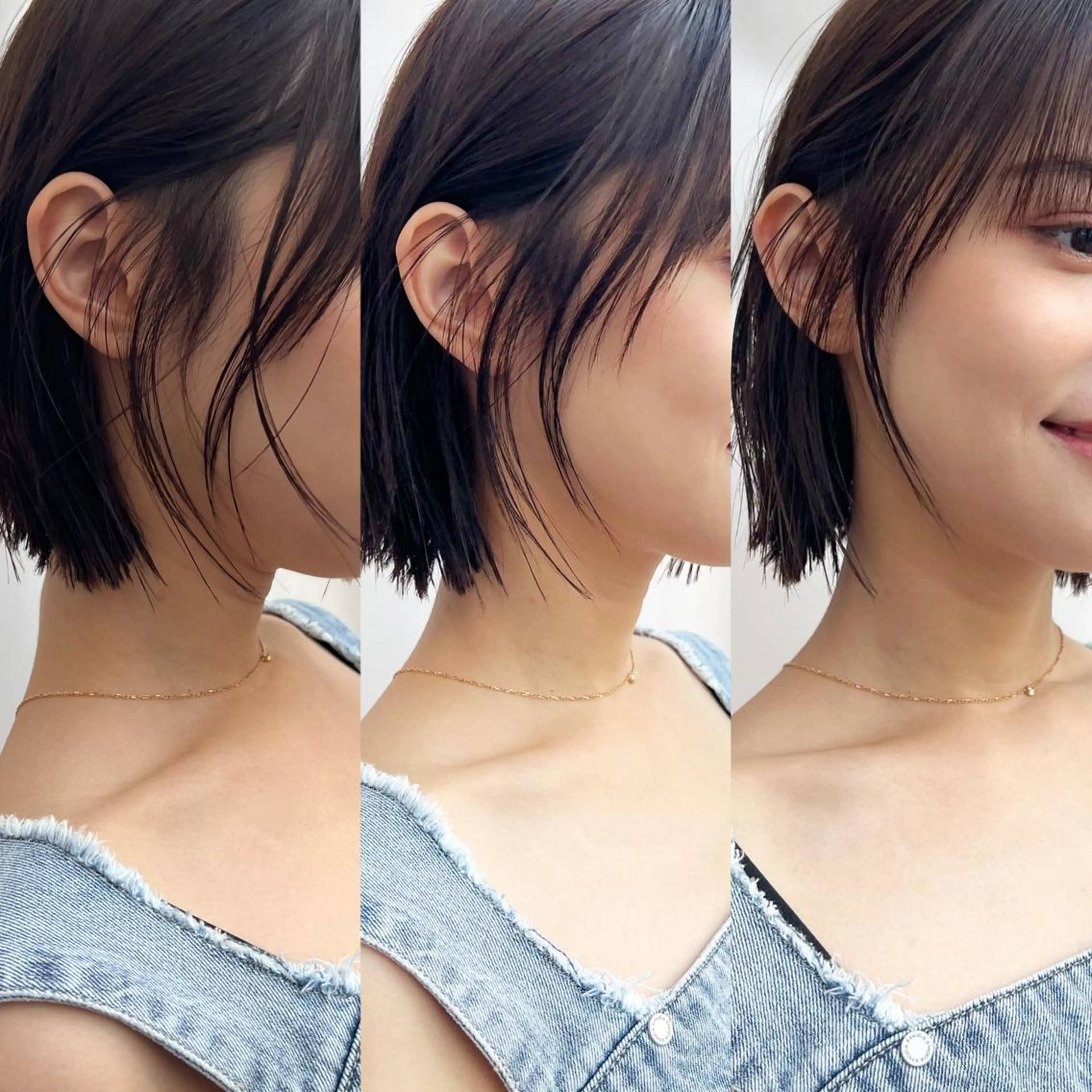 ショート カラー 切りっぱなしボブ 前下がりボブ ブリーチ グレージュ ボブ カット ヘアカラー トリートメント レイヤー専門家 ダブルカラー修のヘアスタイル