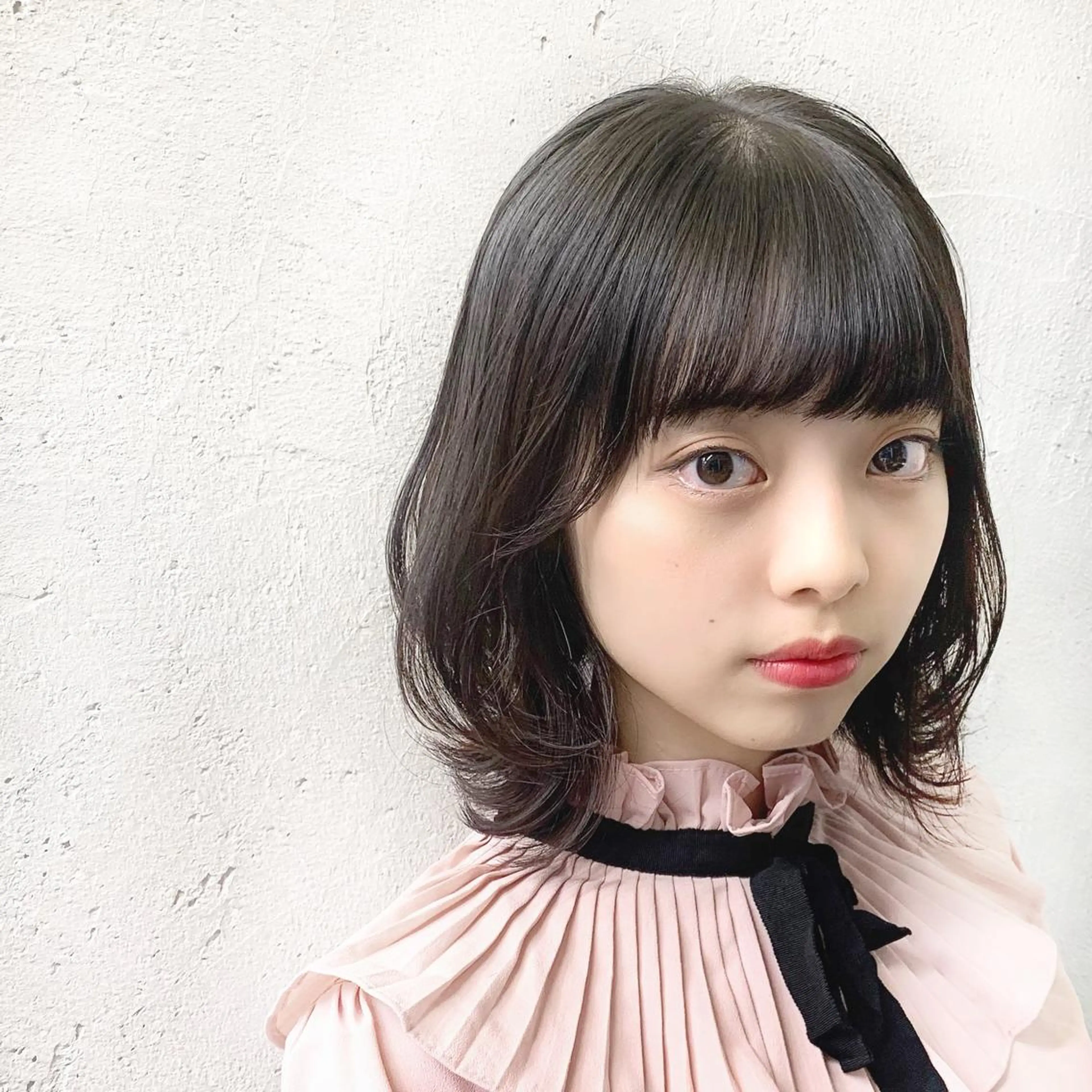 ミディアム カラー ボブ くびれヘア SALOWIN所属・【@_ami hair_】のヘアスタイル