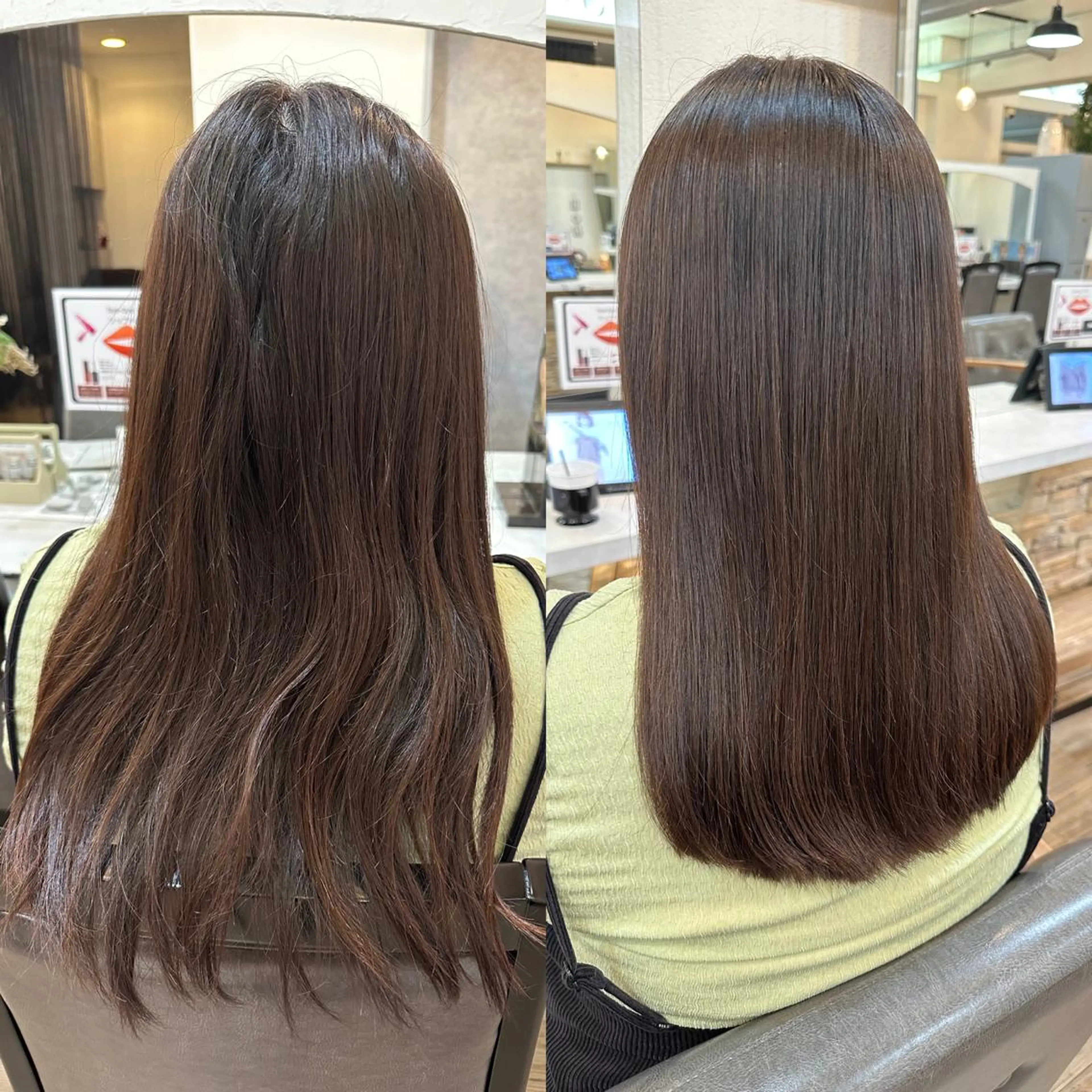 セミロング 縮毛矯正 カット 縮毛矯正 トリートメント sato ayaka ｜透明感カラー🫧のヘアスタイル