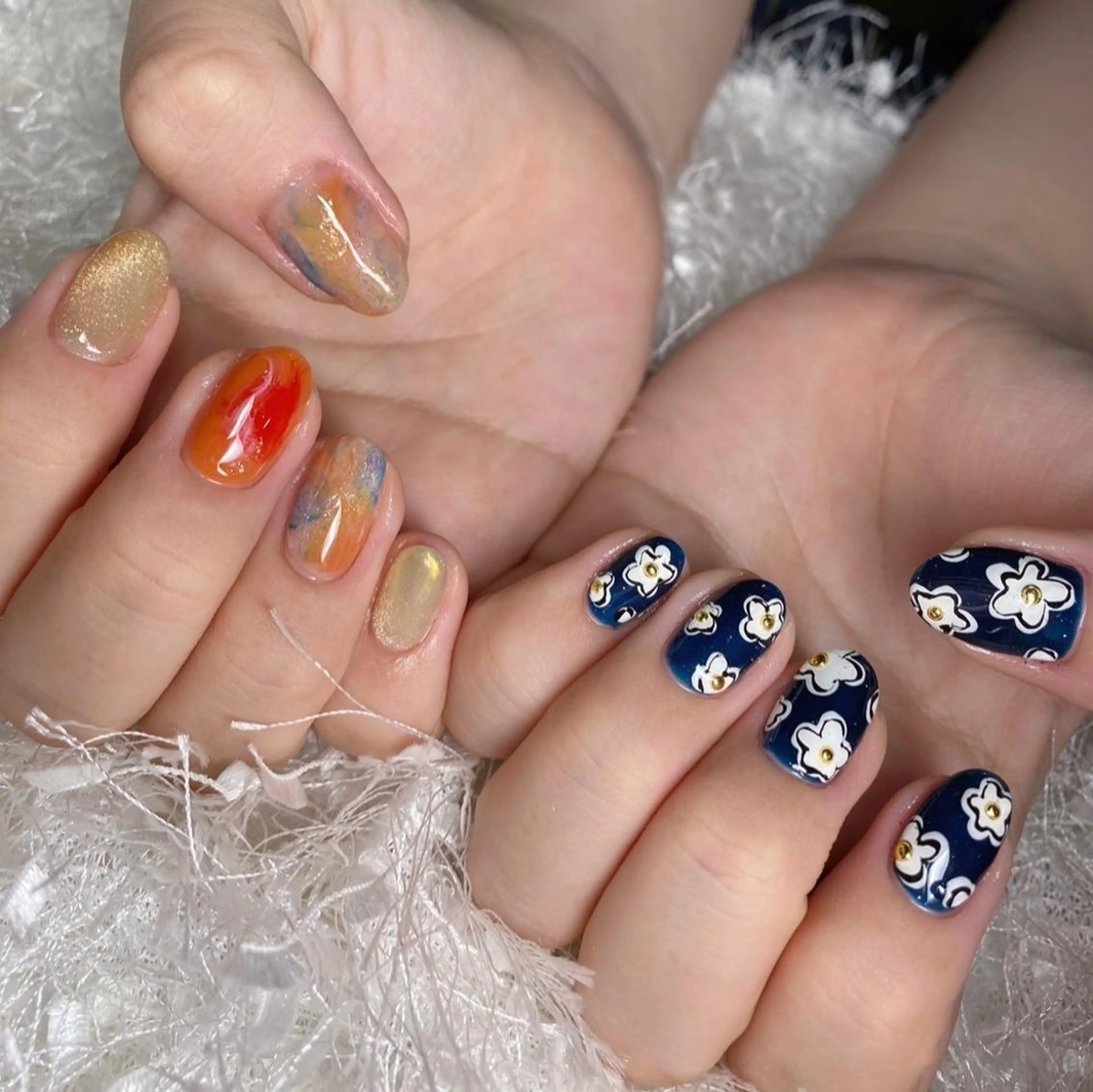 ネイル 長さ出し フレンチネイル ジェルネイル グラデーション 韓国ネイル ハンドネイル Nail&eye Belire 新宿のネイルデザイン