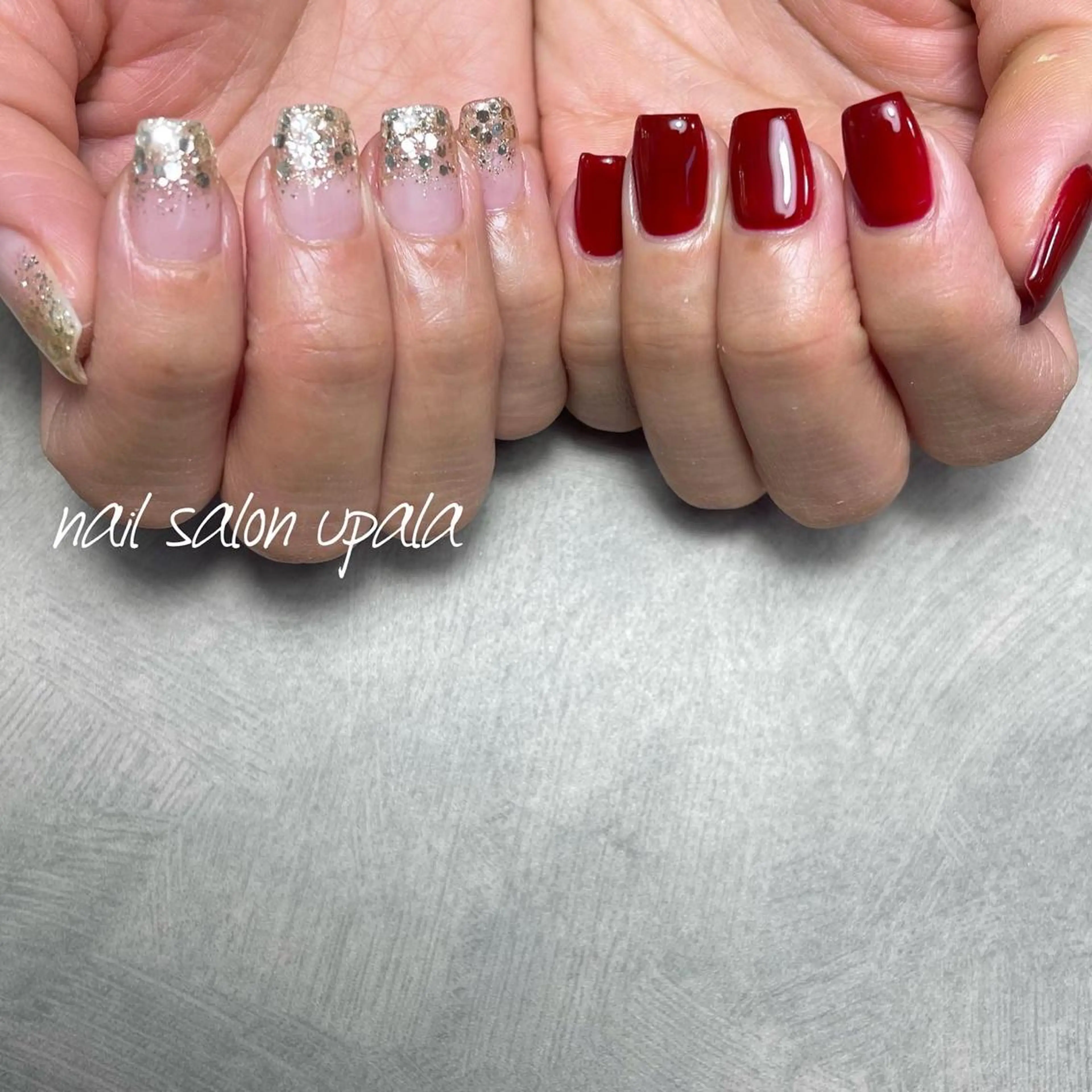 ネイル ボルドー ゴールド ニュアンスネイル ホワイト 冬ネイル ハンドネイル upala Mayukoのネイルデザイン