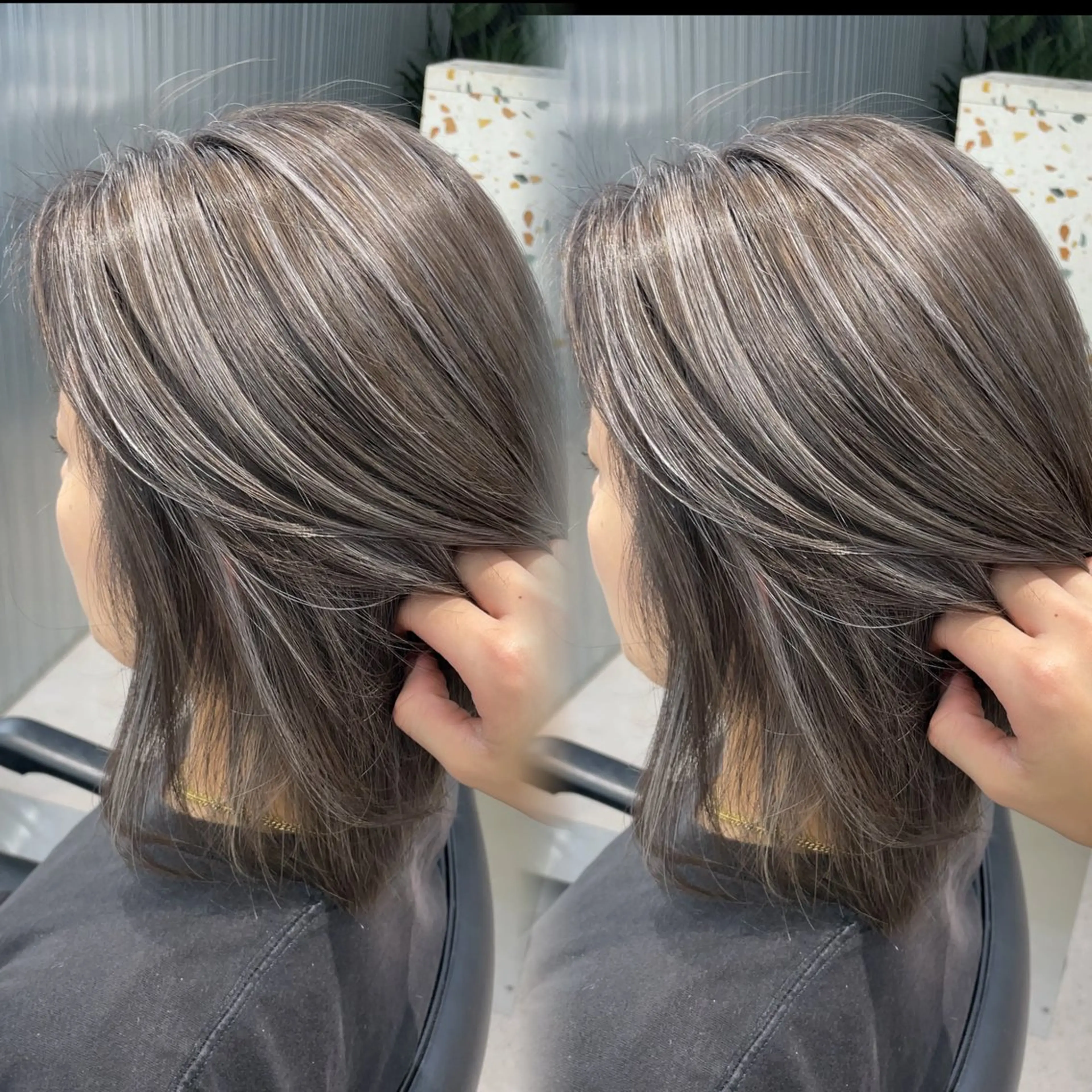 ミディアム カラー ハイライトカラー ハイライト カット ヘアカラー トリートメント 表参道/ハイライト バレイヤージュのヘアスタイル