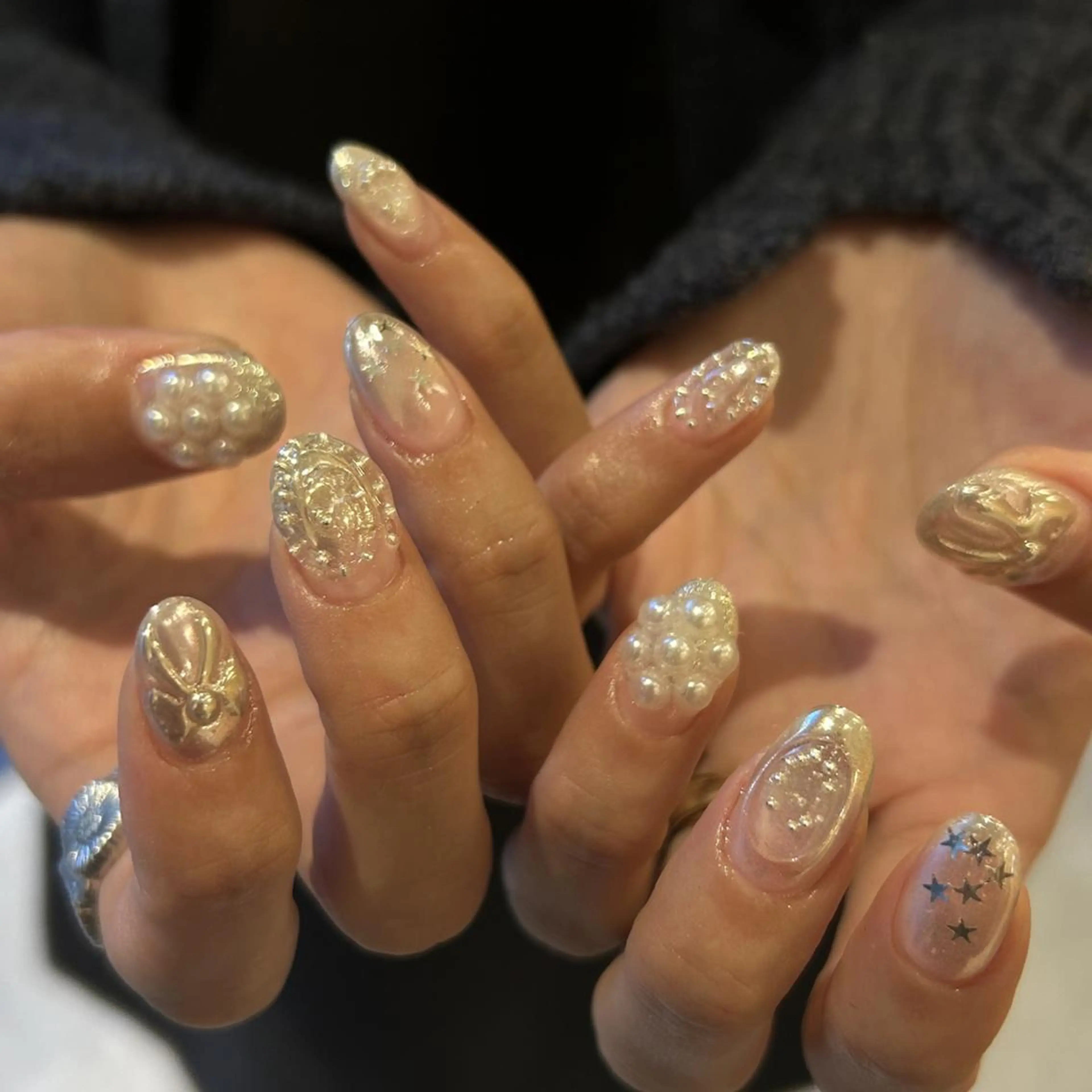 ネイル オーロラネイル ジェルネイル 氷ネイル・うるうるネイル 韓国ネイル ミラーネイル ハンドネイル nails TOKYOのネイルデザイン