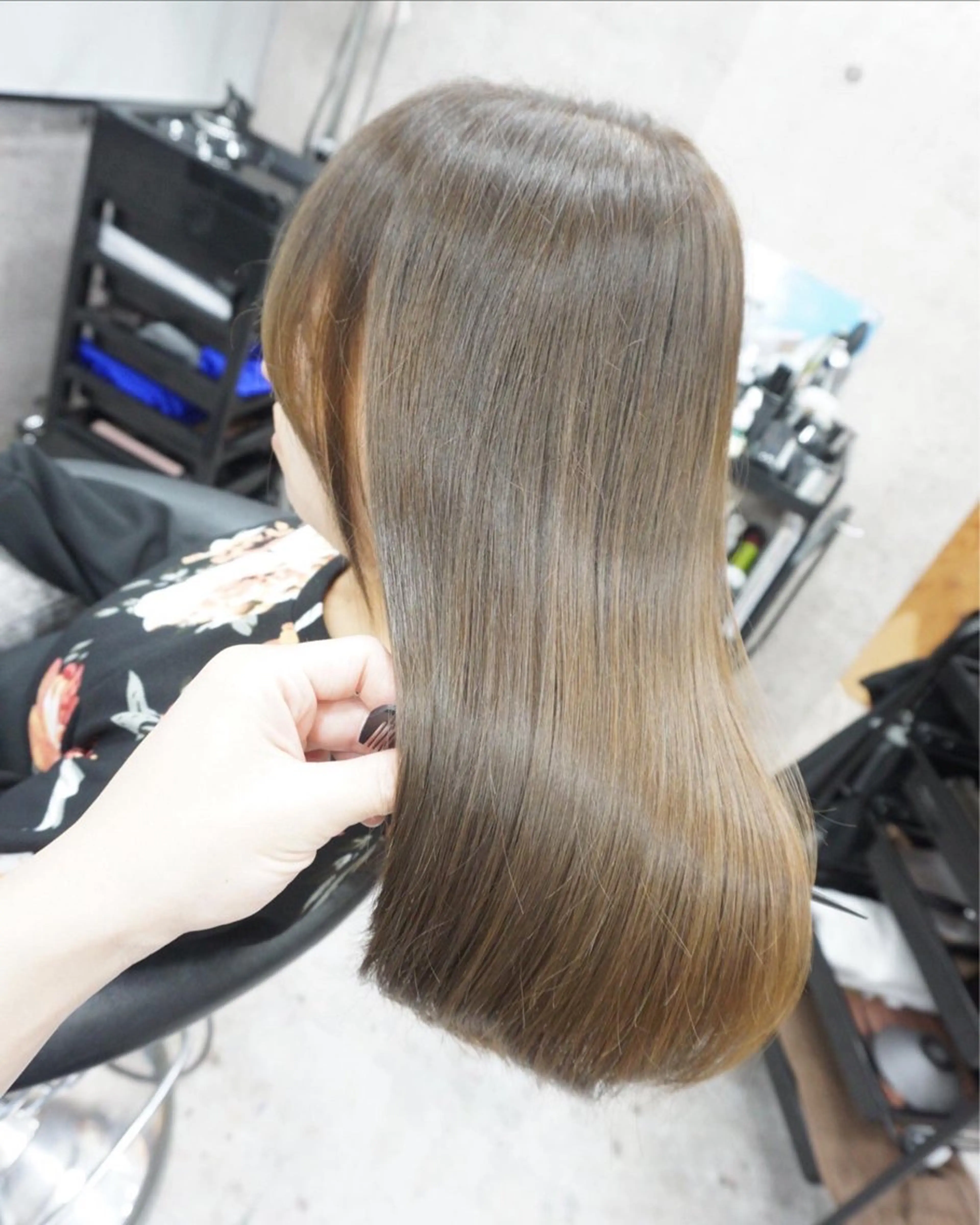 セミロング 縮毛矯正 トリートメント カット ヘアカラー 縮毛矯正 トリートメント hair teria ryu 大塚のヘアスタイル