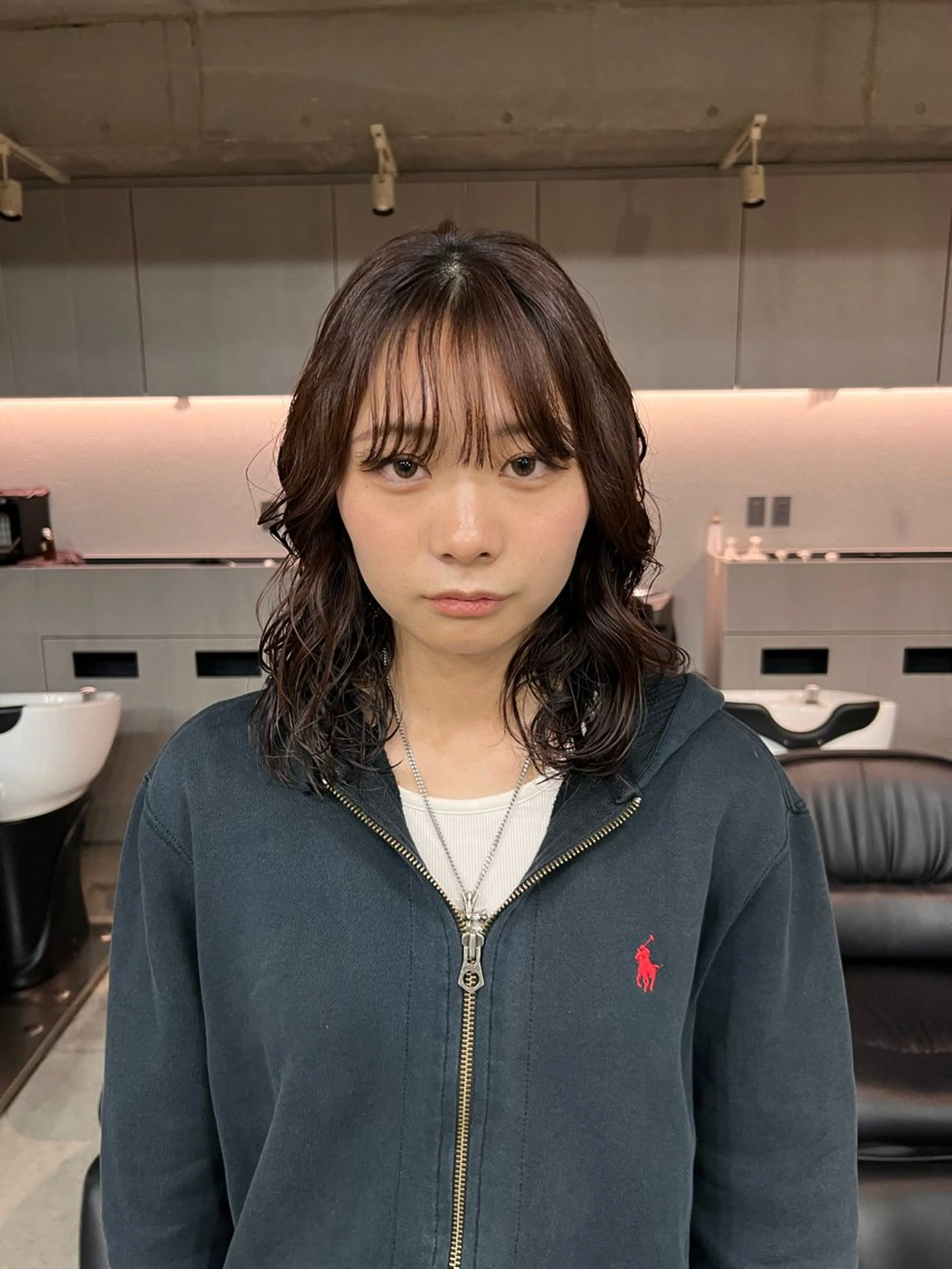 ミディアム パーマ レイヤーカット/ パーマ‪/表参道のヘアスタイル