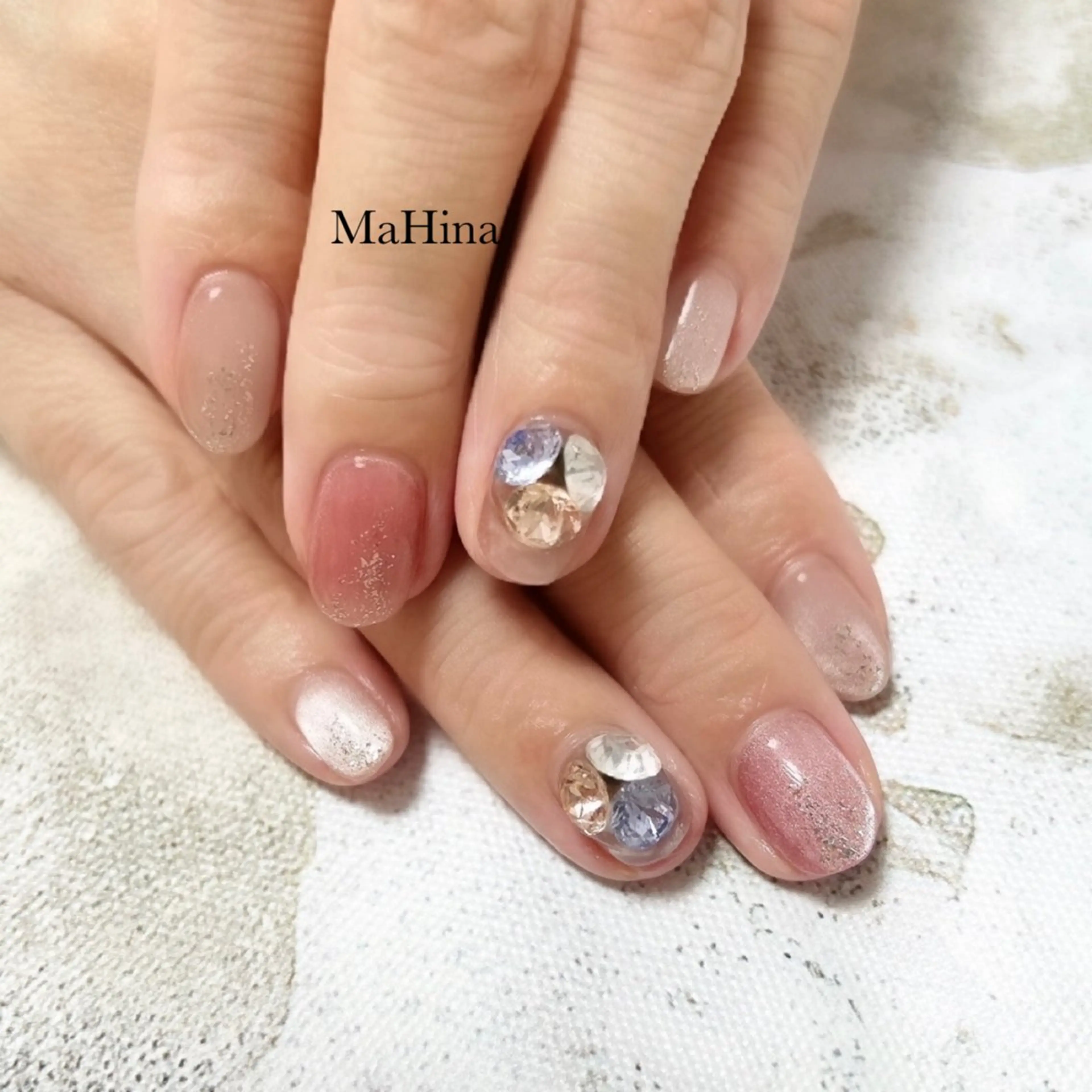 ネイル ジェルネイル マグネットネイル ニュアンスネイル ストーンネイル ハンドネイル Healing Salon...MaHina(マヒナ)所属・MaHina🌙 salonのネイルデザイン