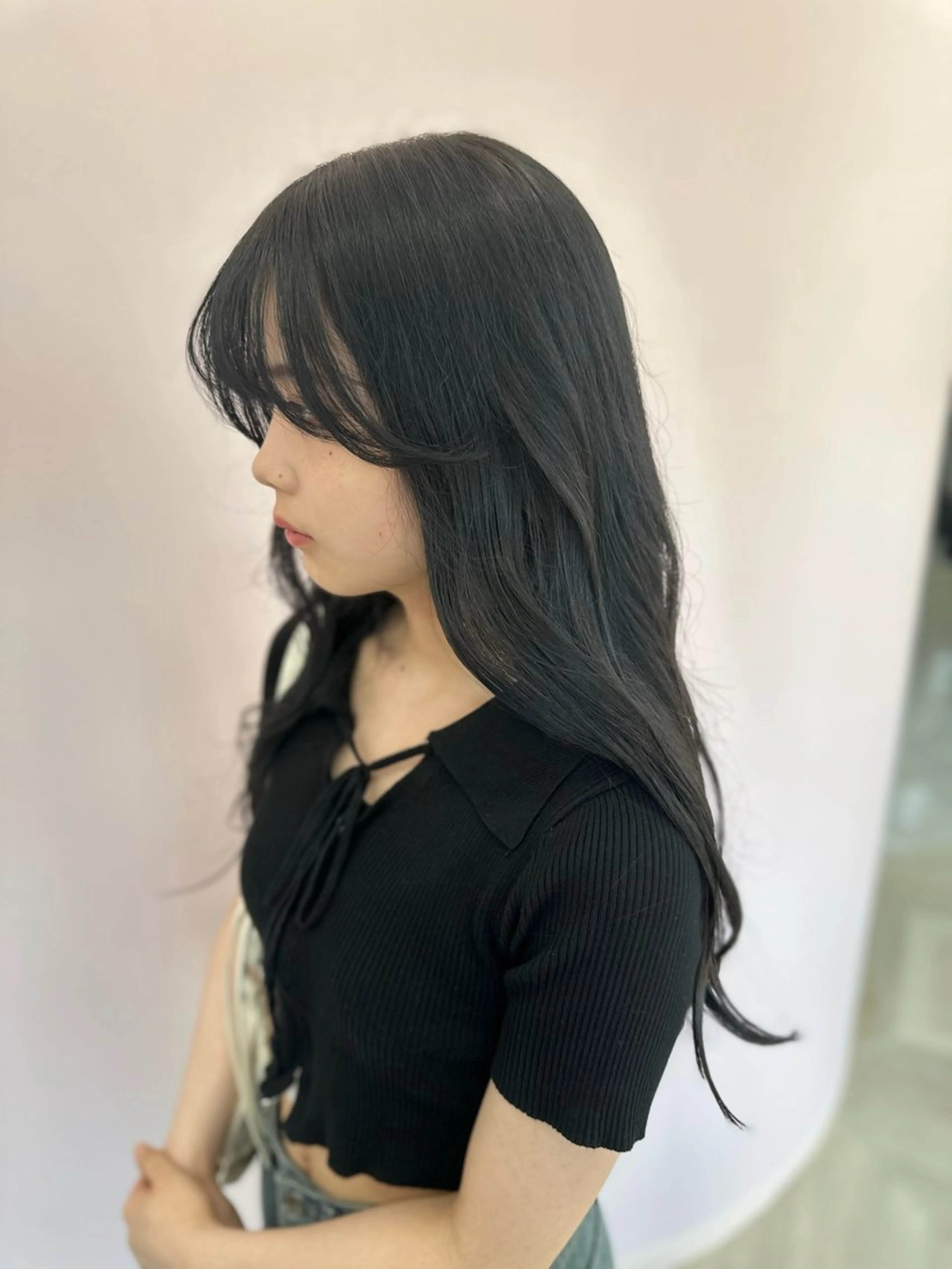 ロング カラー ダークグレー ダークグレージュ グレージュ 透明感カラー/韓国風 /髪質改善/ゴトウのヘアスタイル