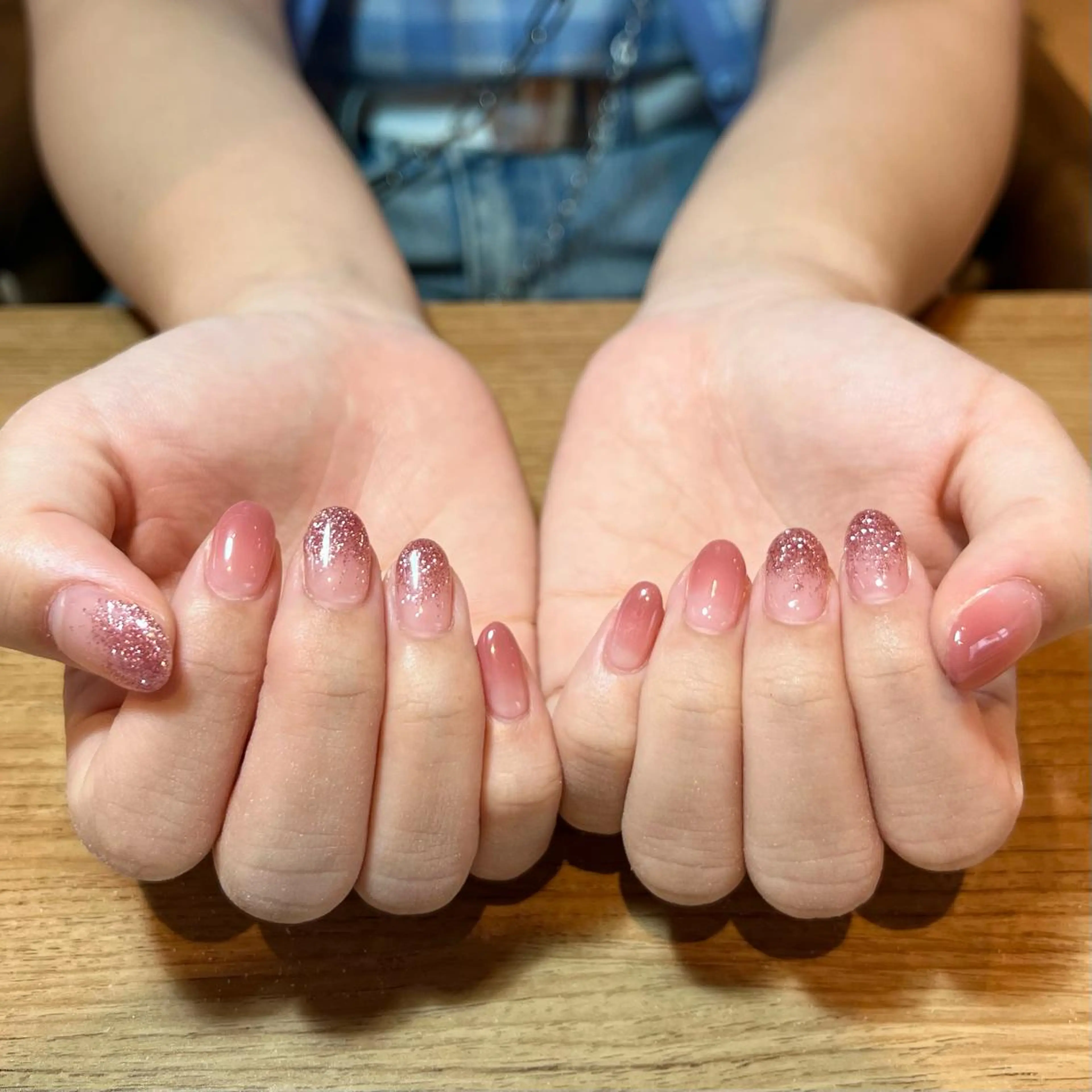 ネイル ラメ(グリッター) ピンク Yarm As Etel　。のネイルデザイン