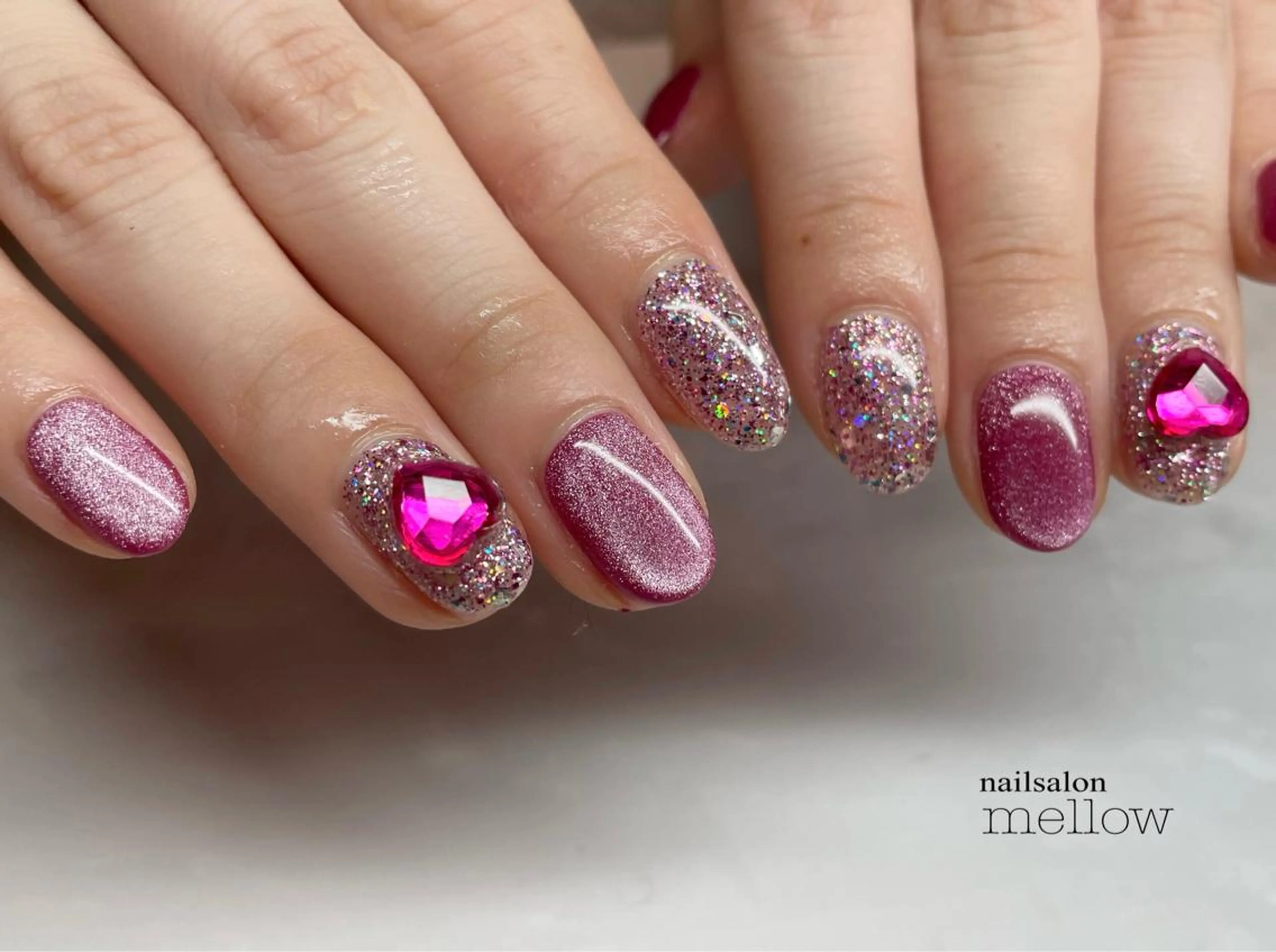 ネイル マグネットネイル 持ち込み ピンク 大山 浩美のネイルデザイン