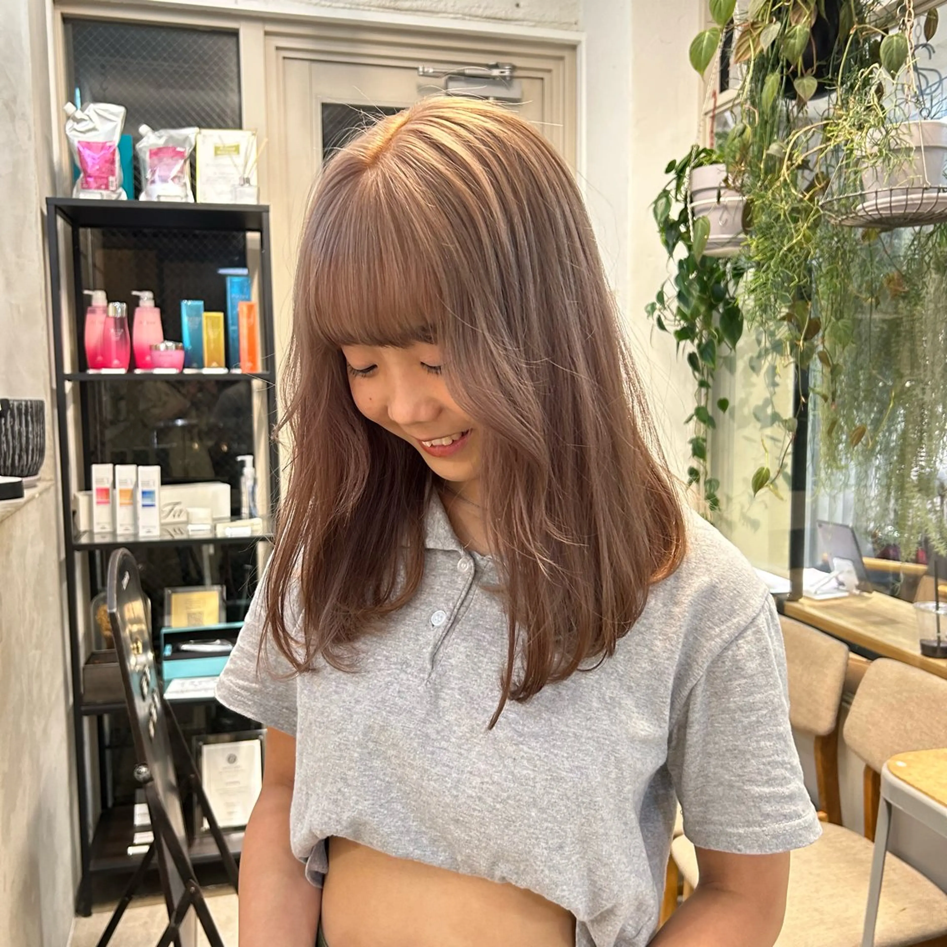 ミディアム カラー ベージュカラー ヘアカラー じゅわっと暖色カラー 🍊Moemiのヘアスタイル