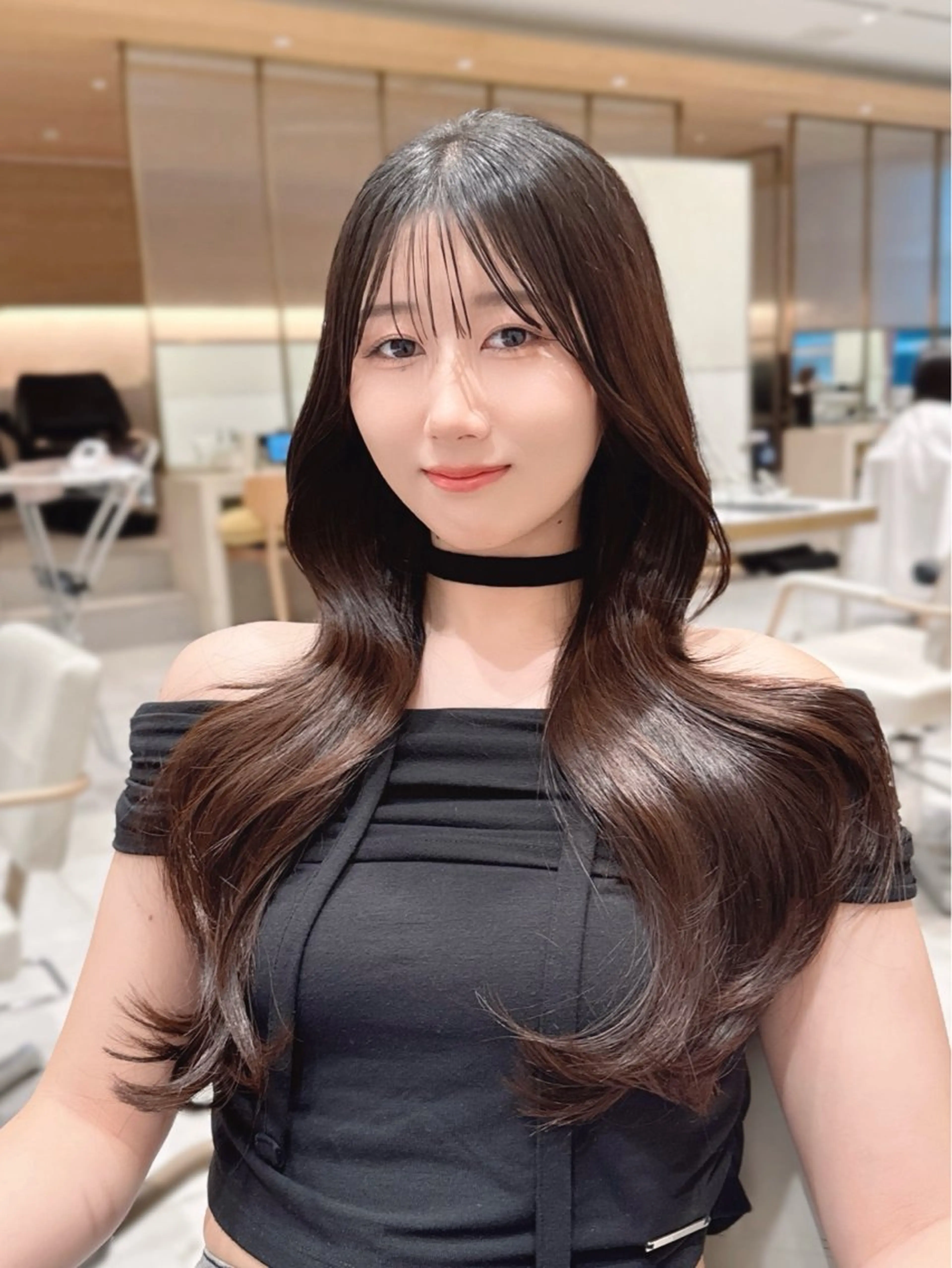 セミロング カラー カット ヘアカラー トリートメント ヘッドスパ ヘアセット 韓国ヘア/レイヤー/ 顔まわり/りょーとのヘアスタイル