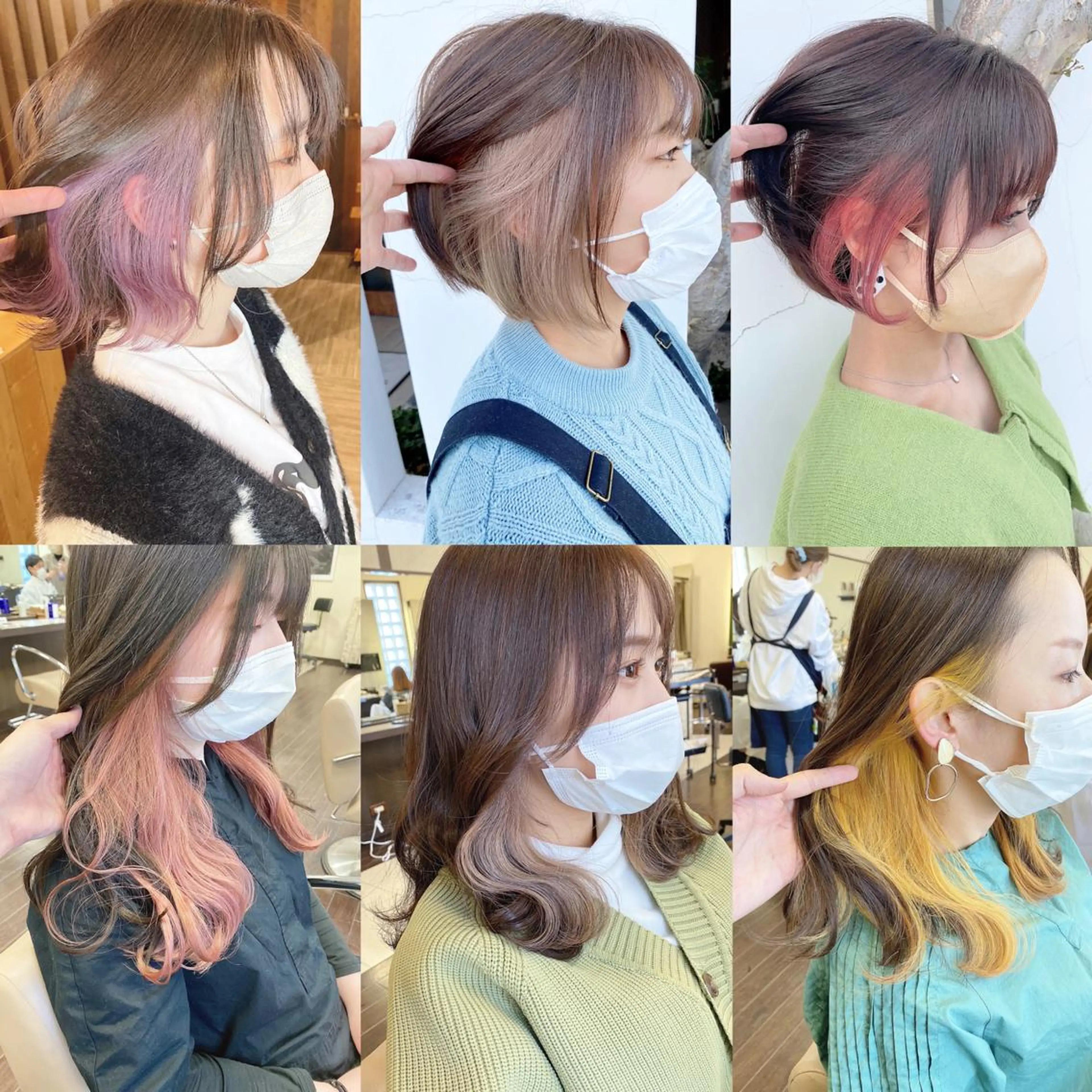 ミディアム カラー イヤリングカラー インナーカラー ヘアカラー トリートメント 具志 正太のヘアスタイル