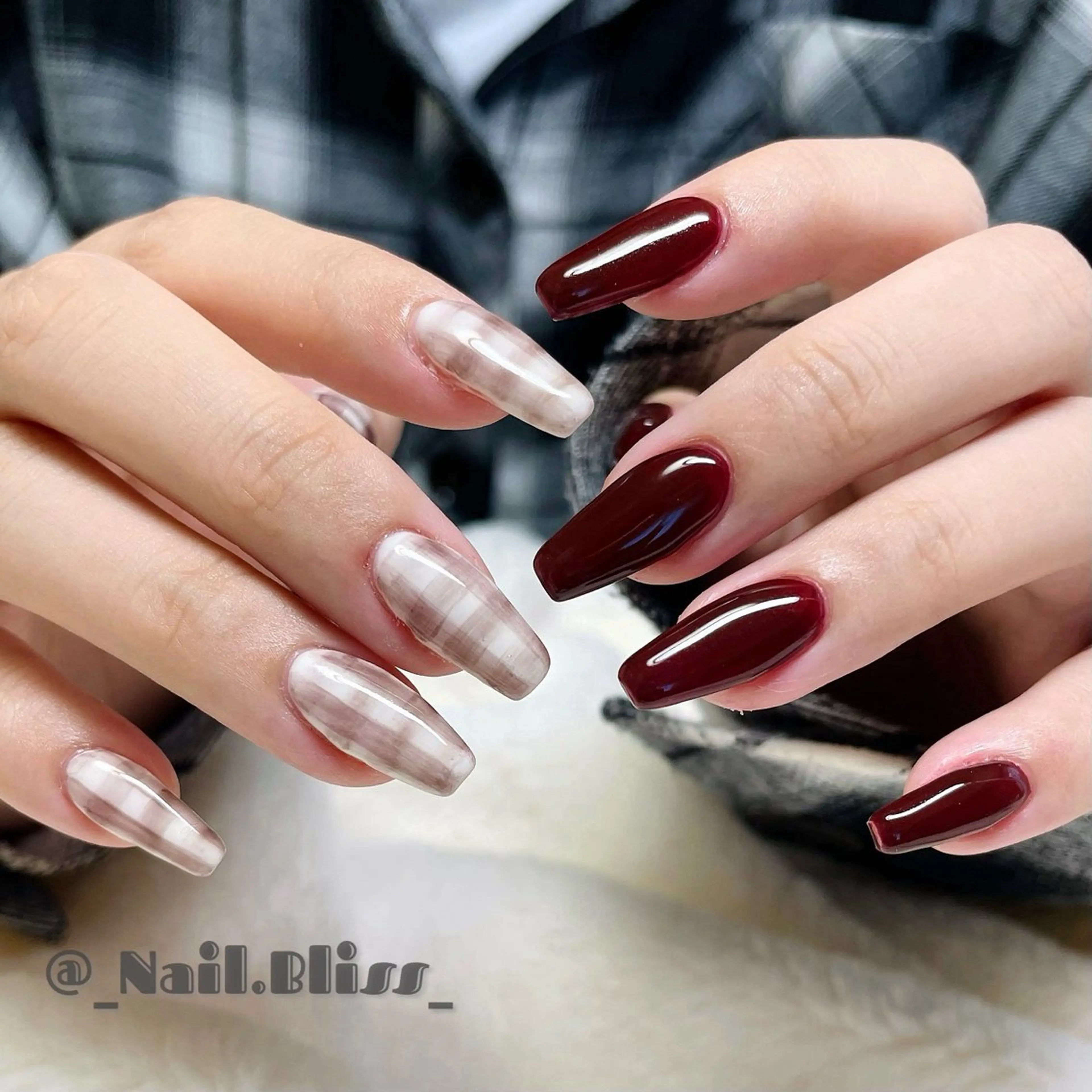 ネイル ボルドー シンプルネイル ハンドネイル NAIL BLISSのネイルデザイン