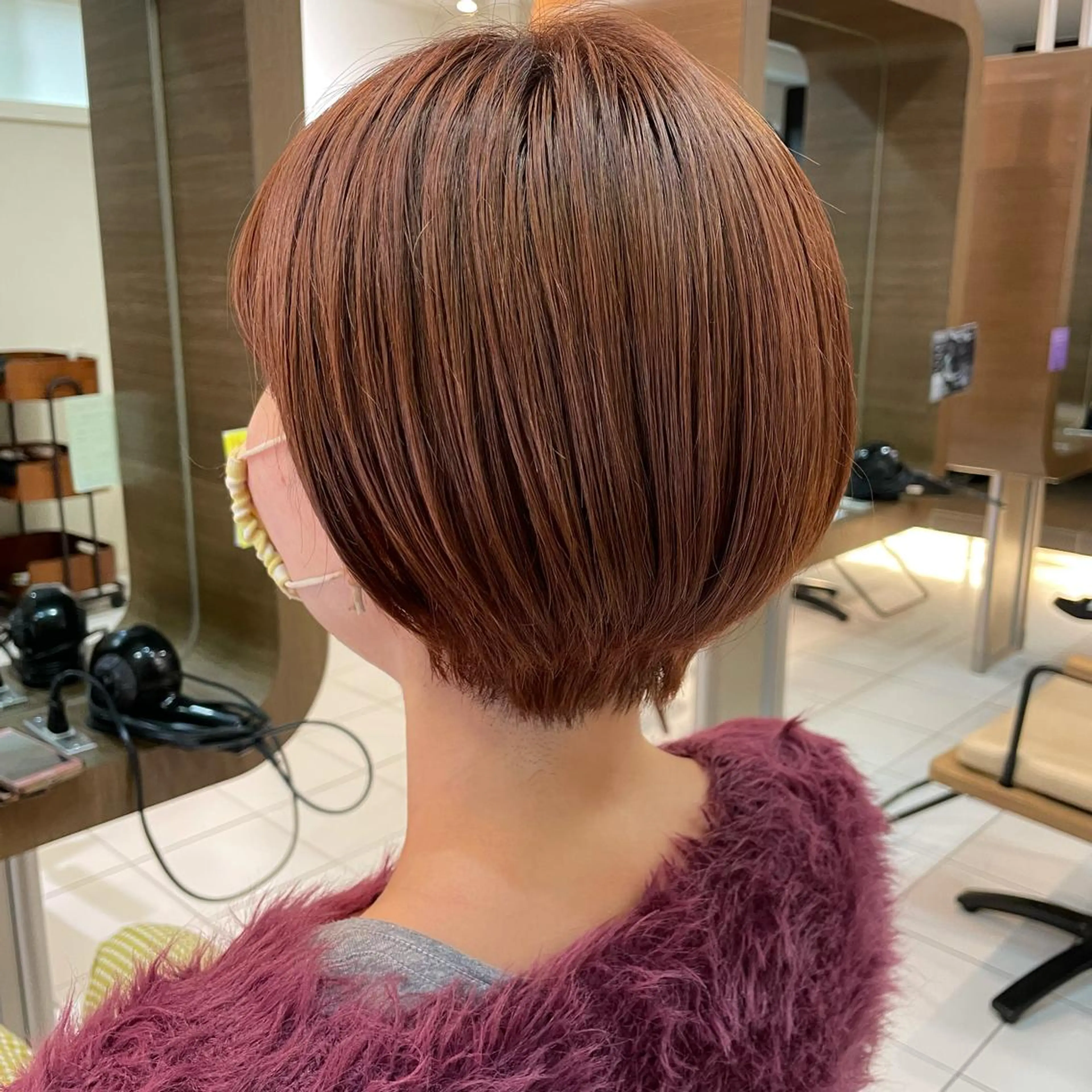 ショート カラー ベージュカラー コーラルベージュ 透明感カラー/ 寺田千雅子のヘアスタイル