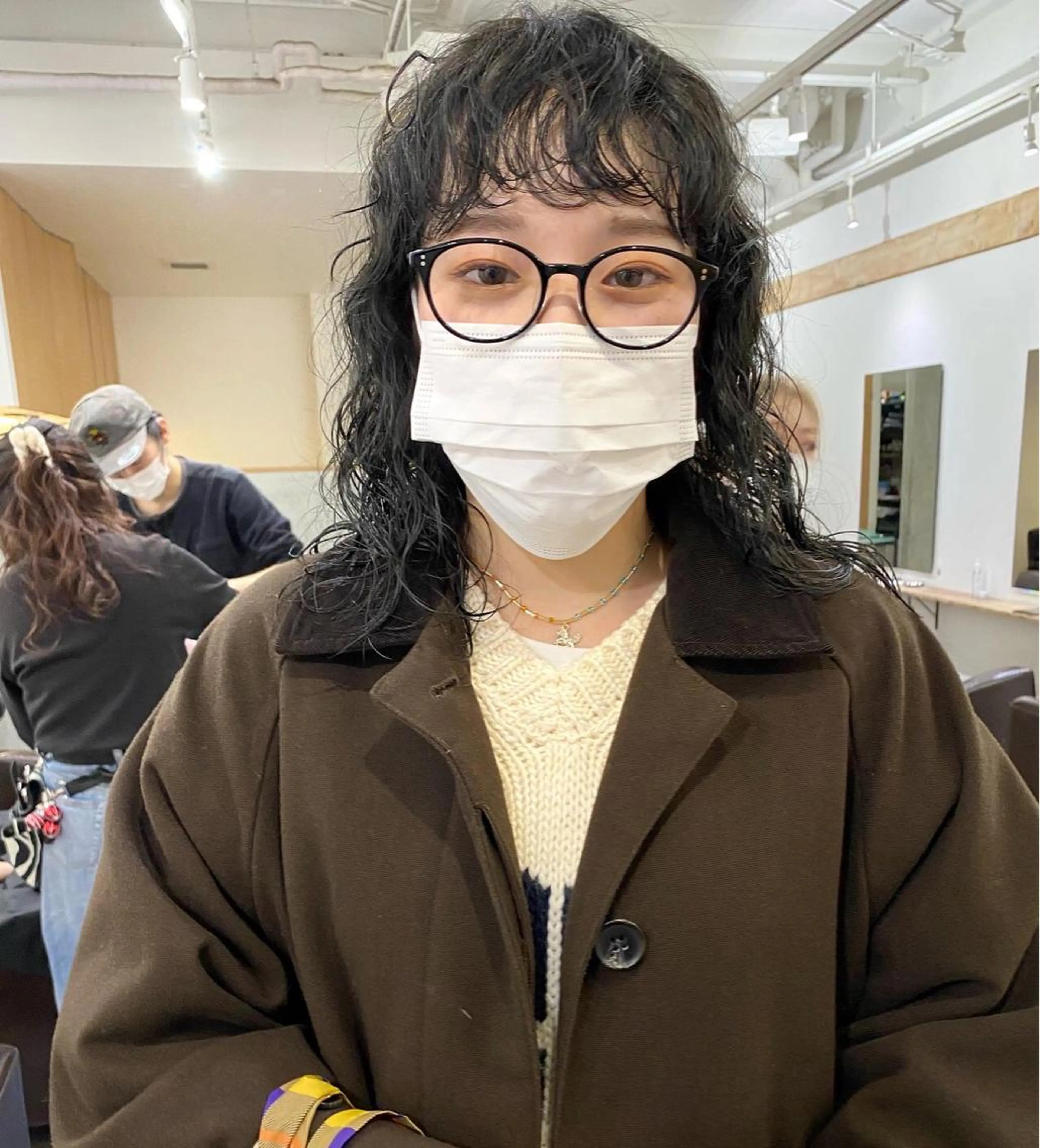 ミディアム パーマ ミディアムパーマ 森貴裕/ベージュ/ パーマ/オリーブのヘアスタイル