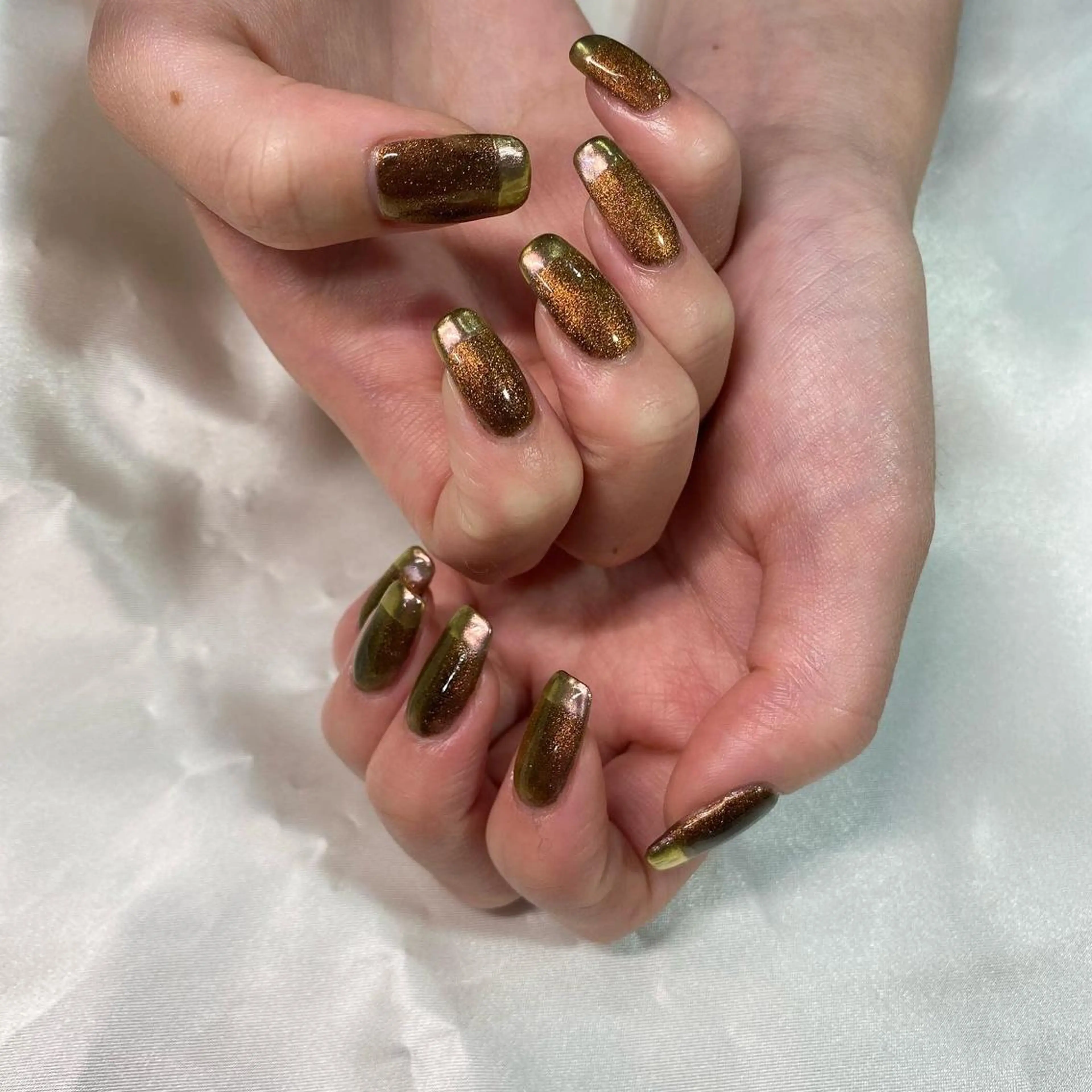 ネイル フレンチネイル マグネットネイル ミラーネイル loulou   _nail所属・葛西 知佳のネイルデザイン