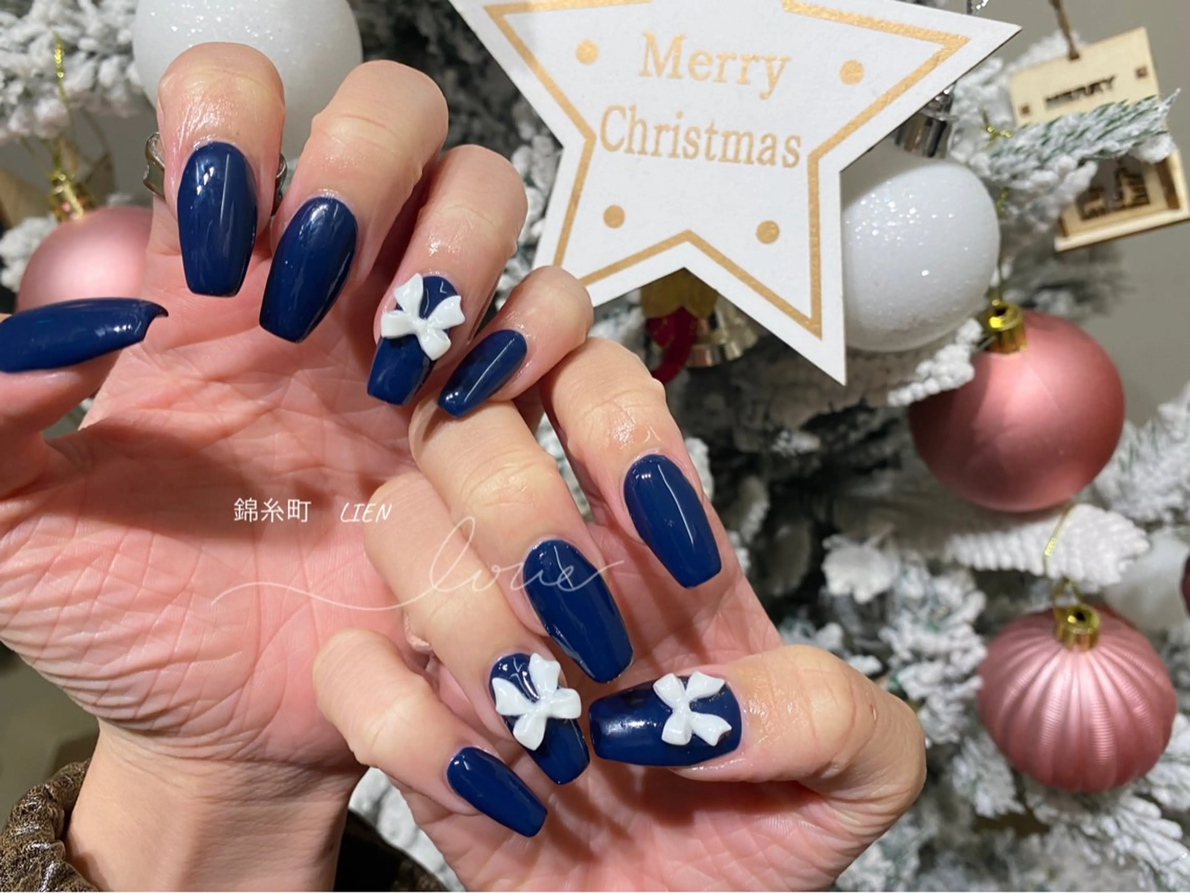 ネイル リボン ハンドネイル Lien  _リエン リエンのネイルデザイン