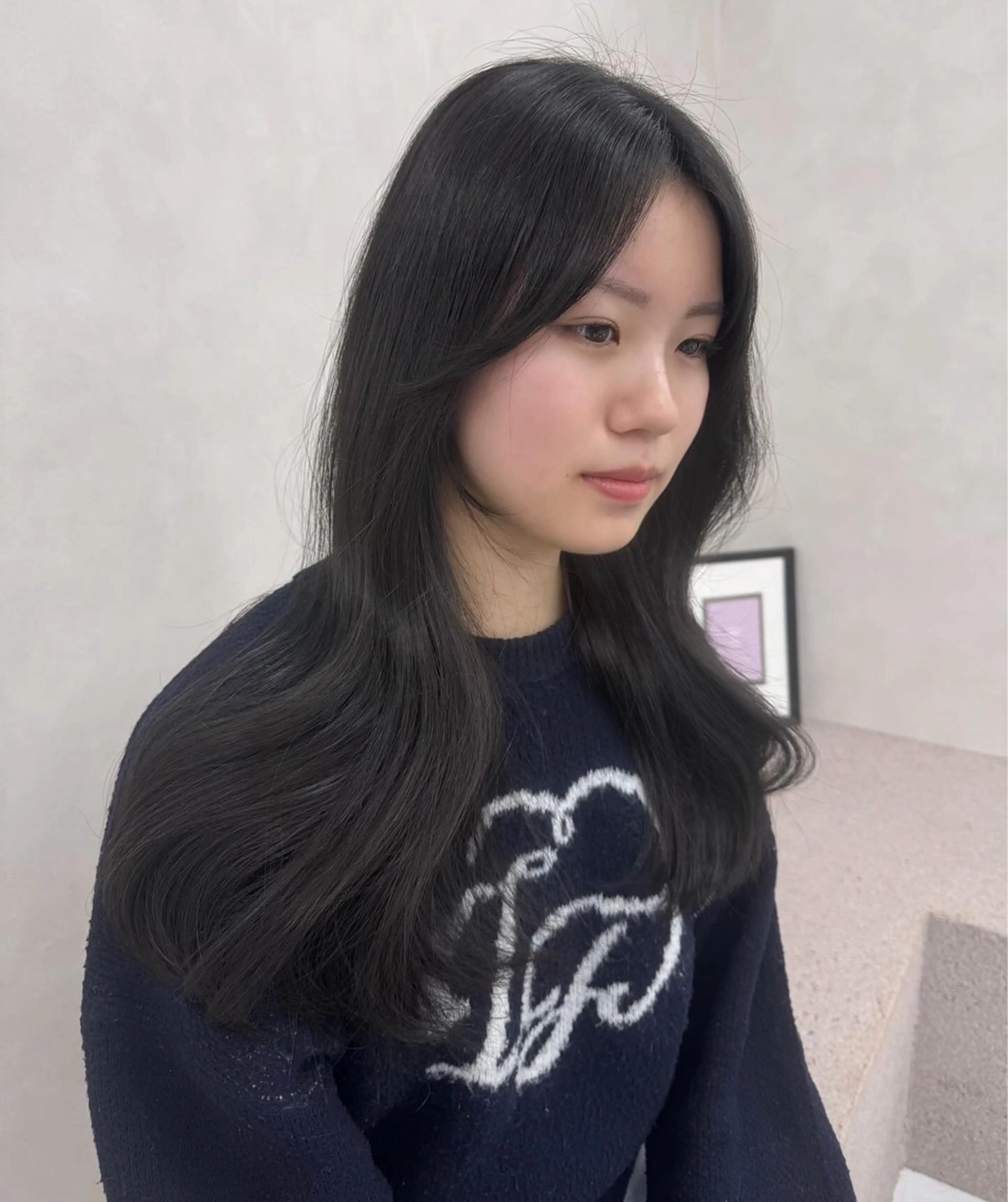 ロング カラー 韓国風カラー ボブ くびれヘア 顔まわりレイヤー 顔周りカット 韓国ヘア特化🇰🇷 心斎橋【ユリカ】のヘアスタイル