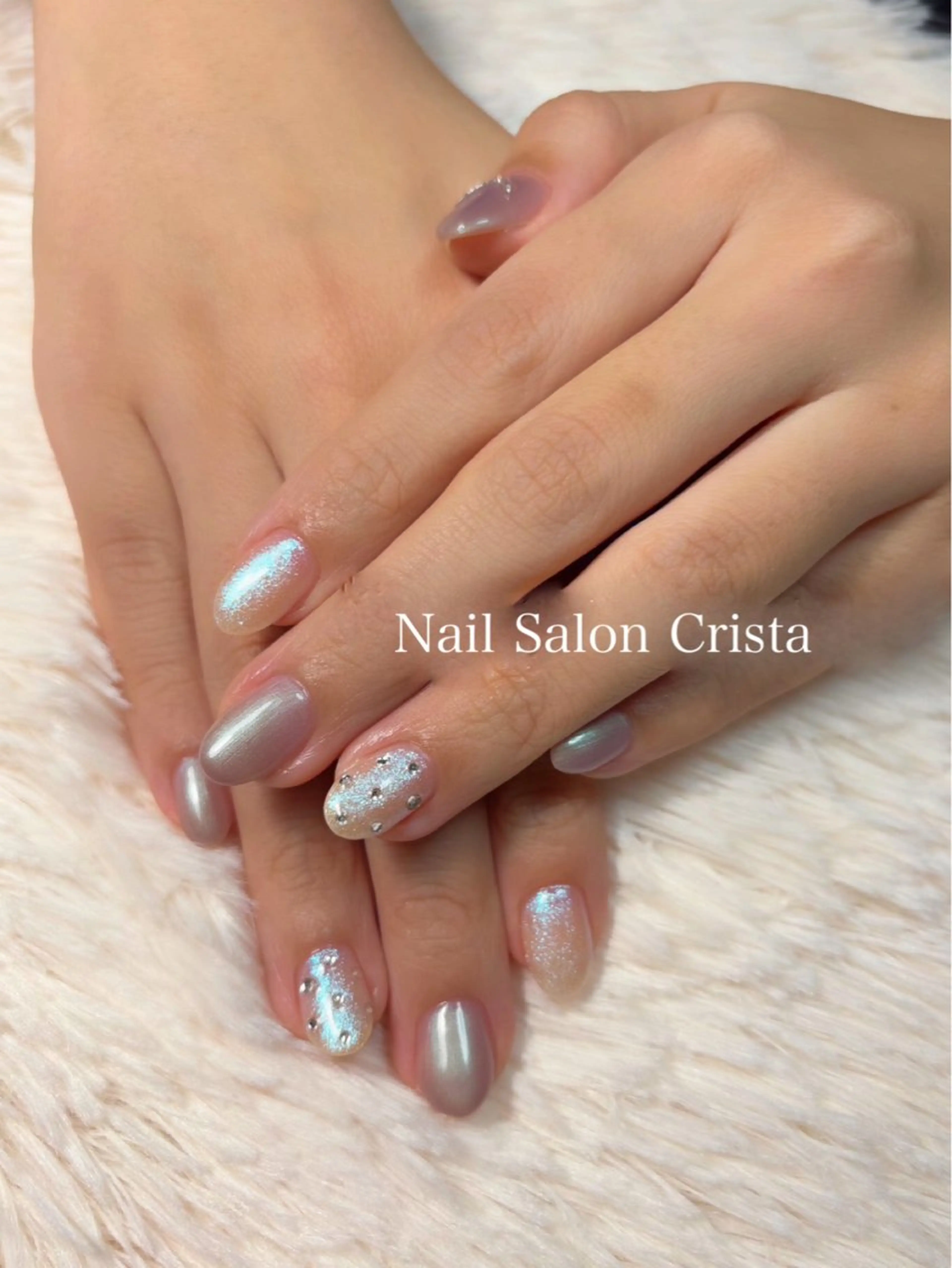 ネイル ジェルネイル パラジェル シルバー CRISTA所属・CRISTA MOMOのネイルデザイン
