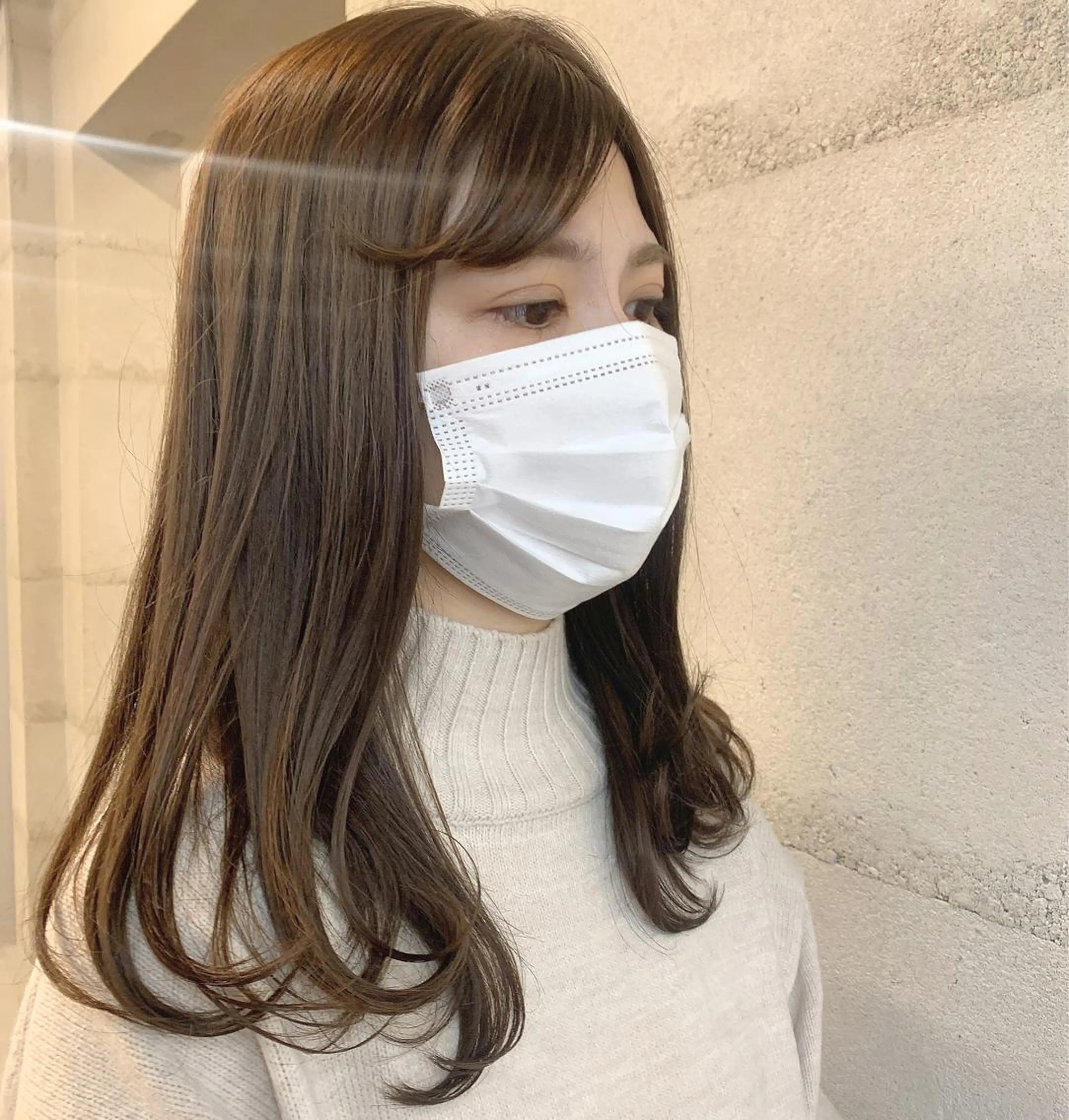 ロング カラー カット ヘアカラー トリートメント 透明感/オリーブ/ グレージュ/YUKAのヘアスタイル