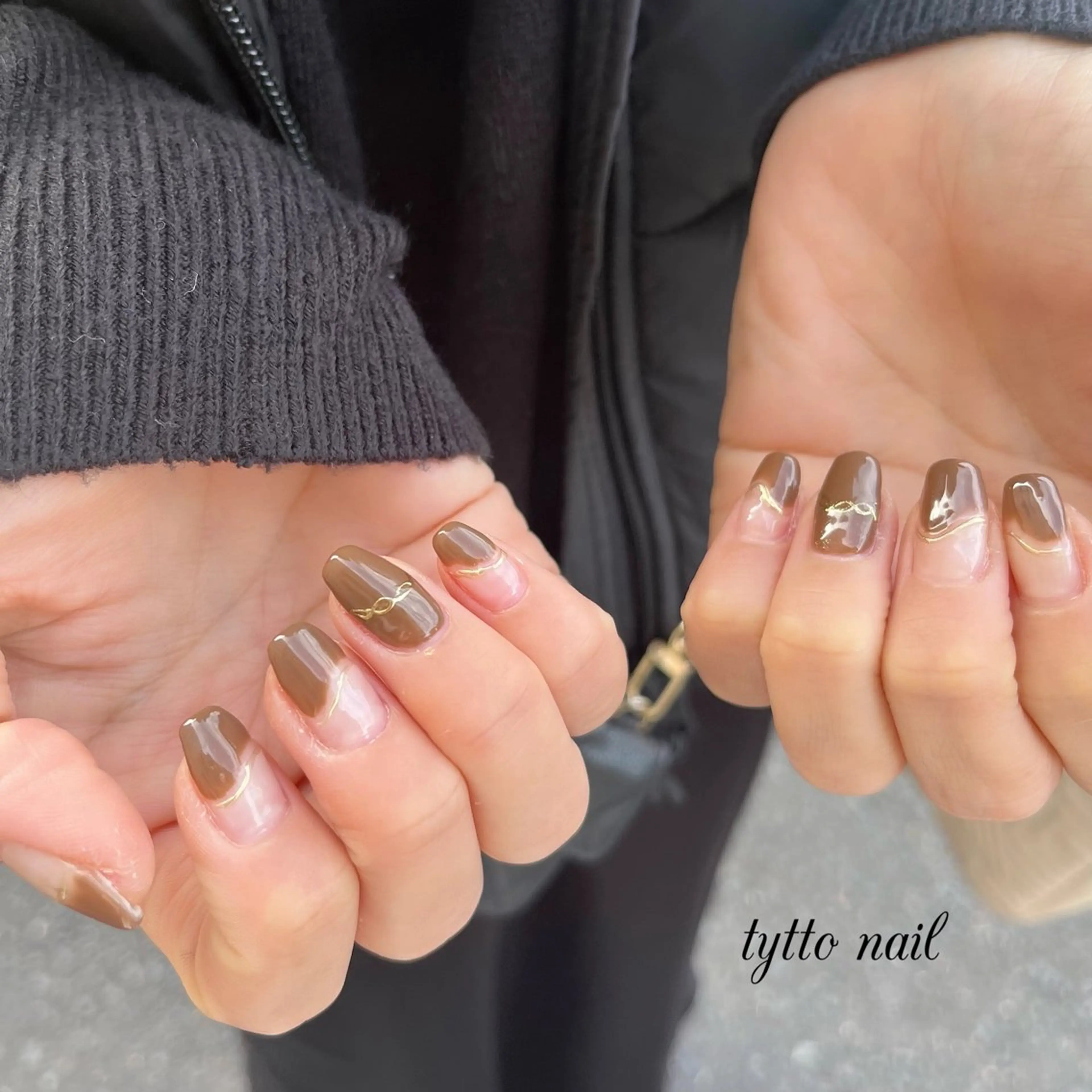 ネイル フレンチネイル ゴールド ミラーネイル ニュアンスネイル オフィスネイル ハンドネイル tytto nail ❤︎‪‪eri‪‪のネイルデザイン