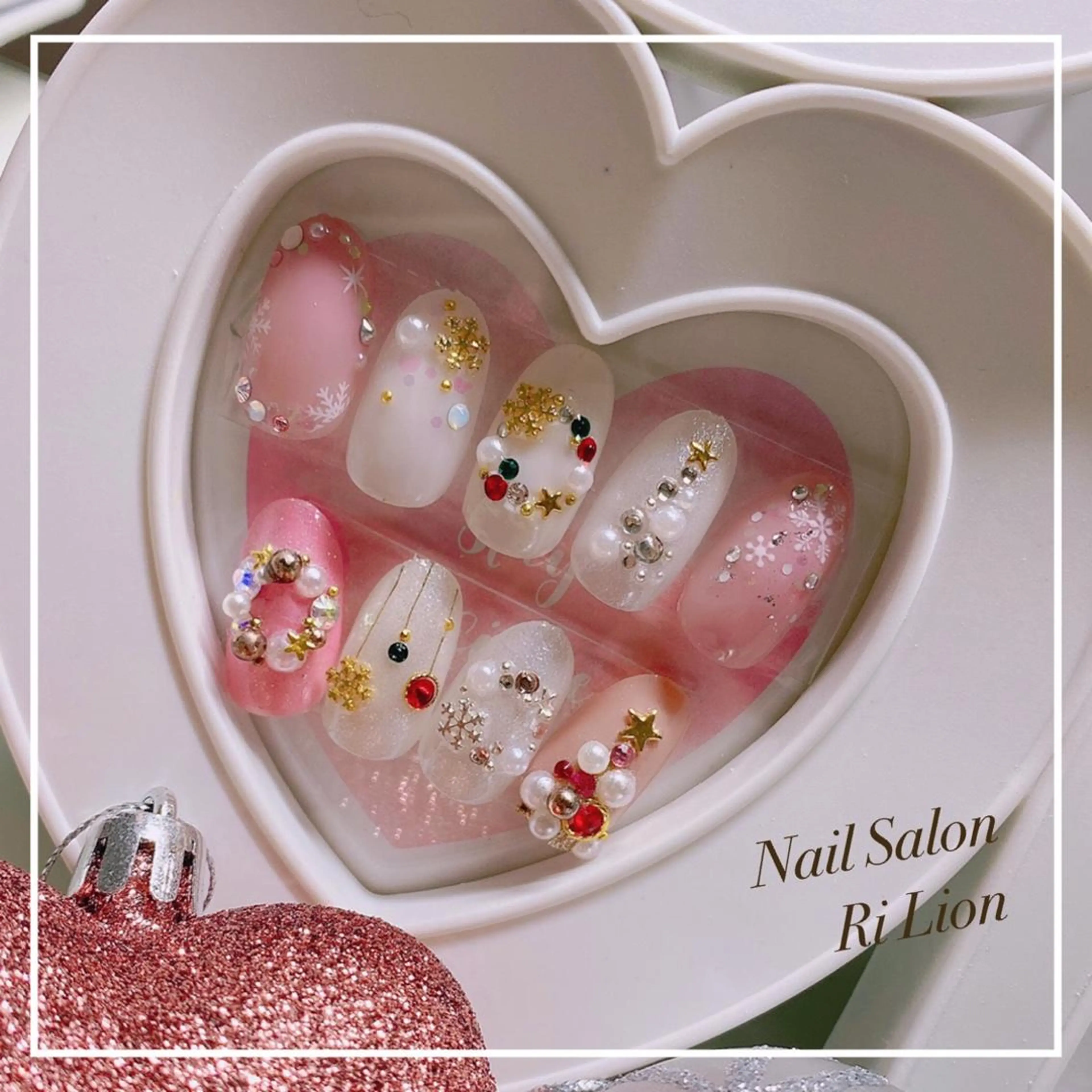 ネイル アートネイル 冬ネイル クリスマス RiLion💗 Risa🦋💜のネイルデザイン