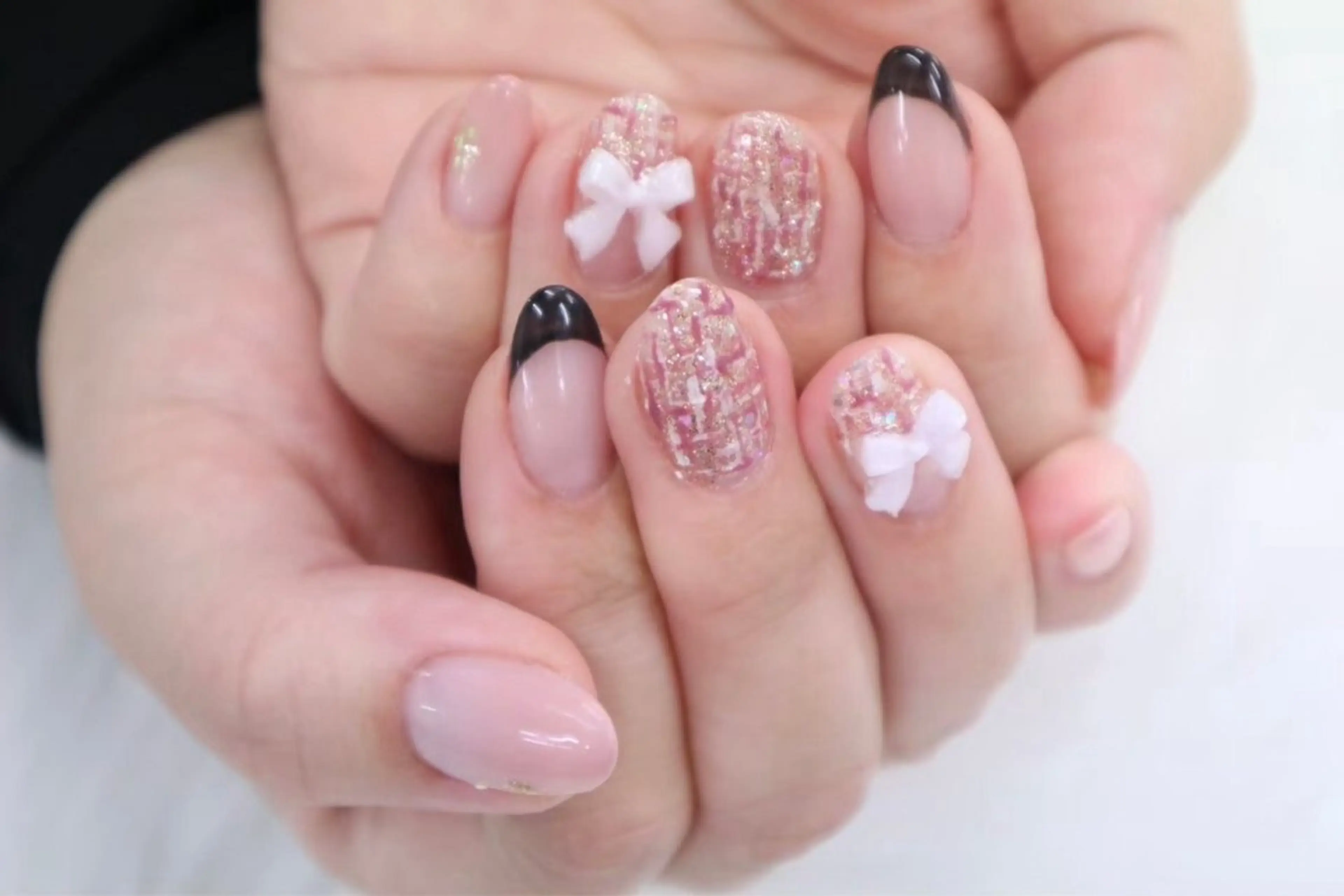 ネイル フレンチネイル ツイードネイル カラーズビューティサロン所属・ツノスエアヤカ ／つののネイルデザイン