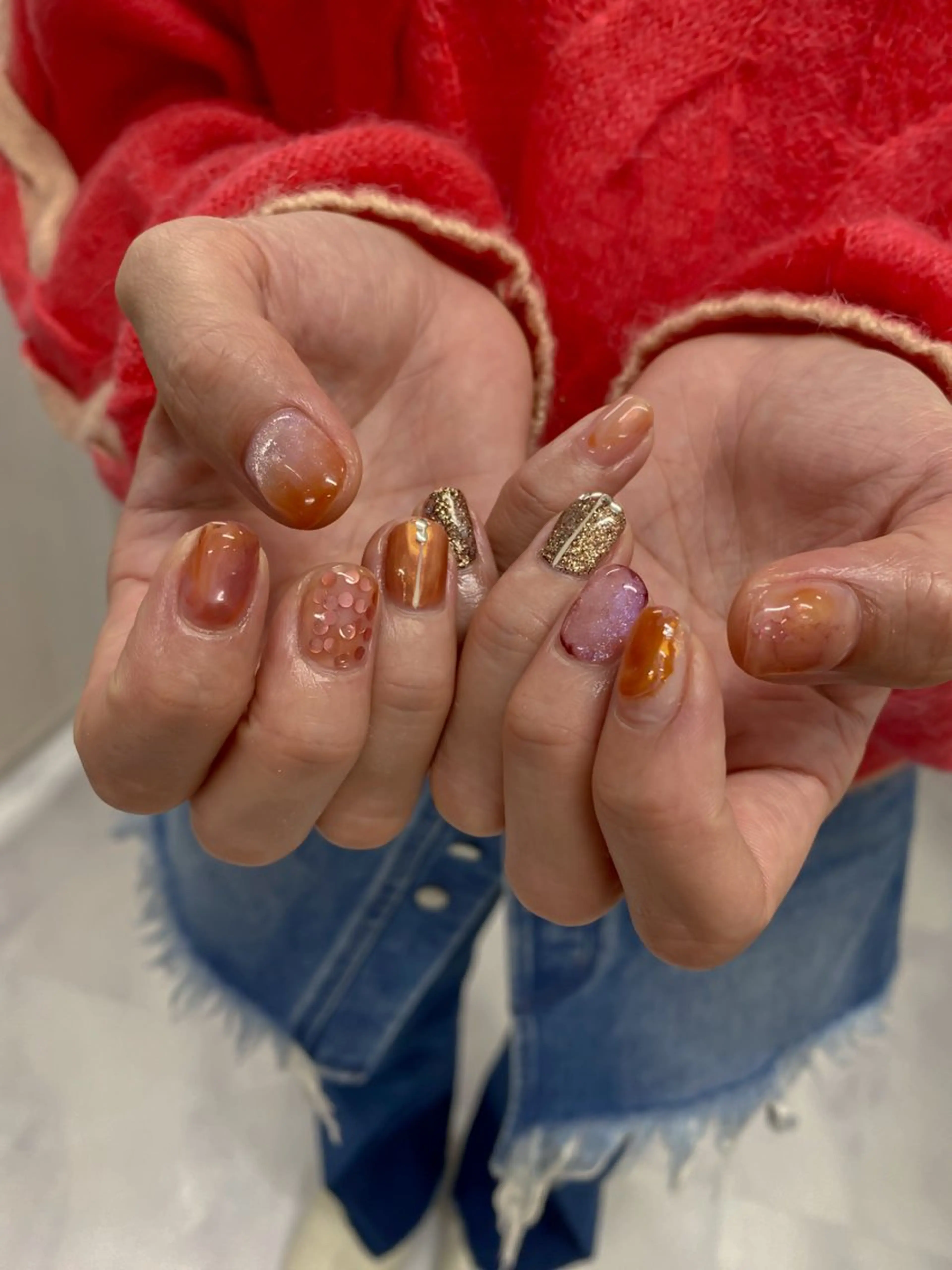 ネイル ジェルネイル マグネットネイル 持ち込み ニュアンスネイル ワンカラーネイル ハンドネイル 草加ニュアンスネイル 🌚hersのネイルデザイン