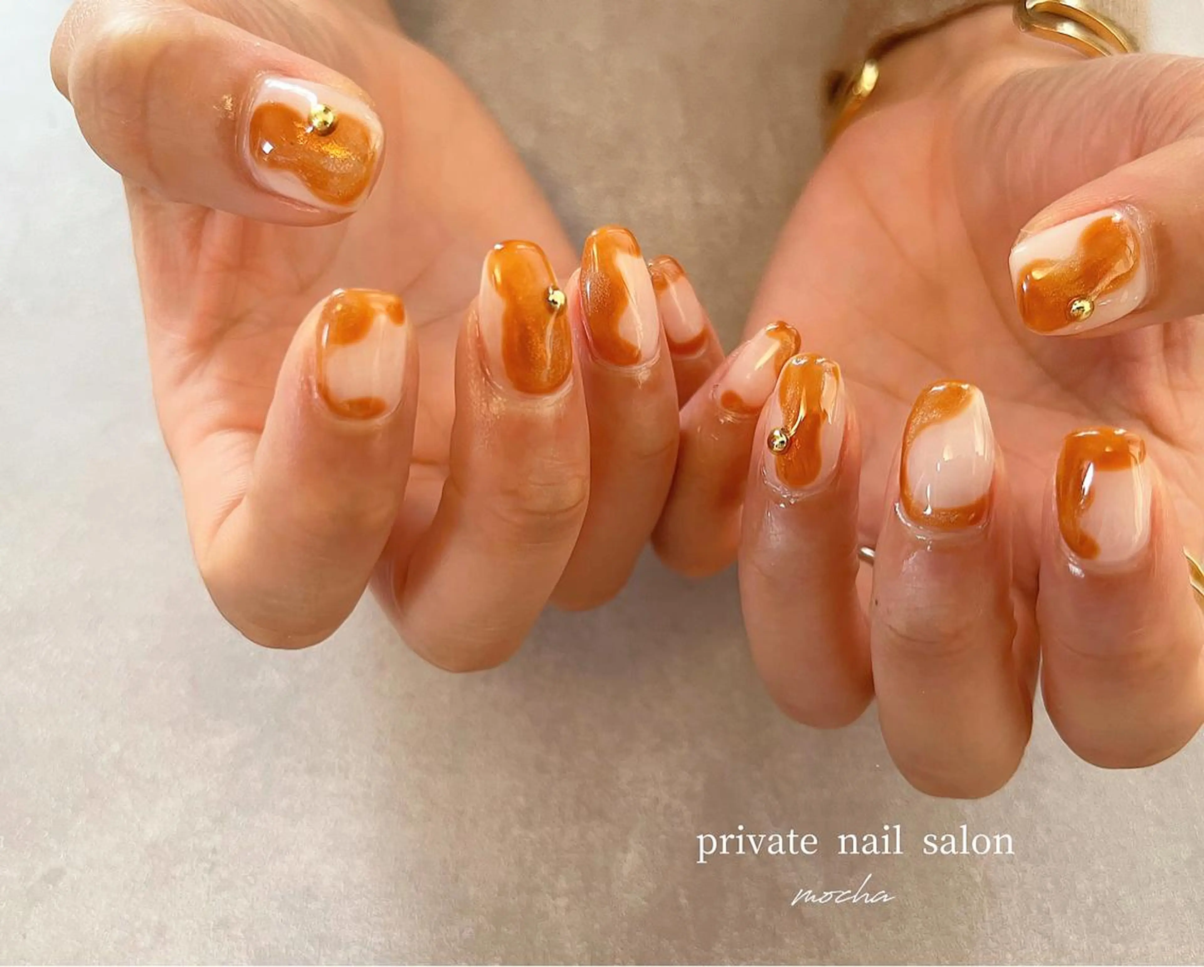 ネイル カジュアル チークネイル フレンチネイル ジェルネイル マグネットネイル ハンドネイル mocha nailのネイルデザイン