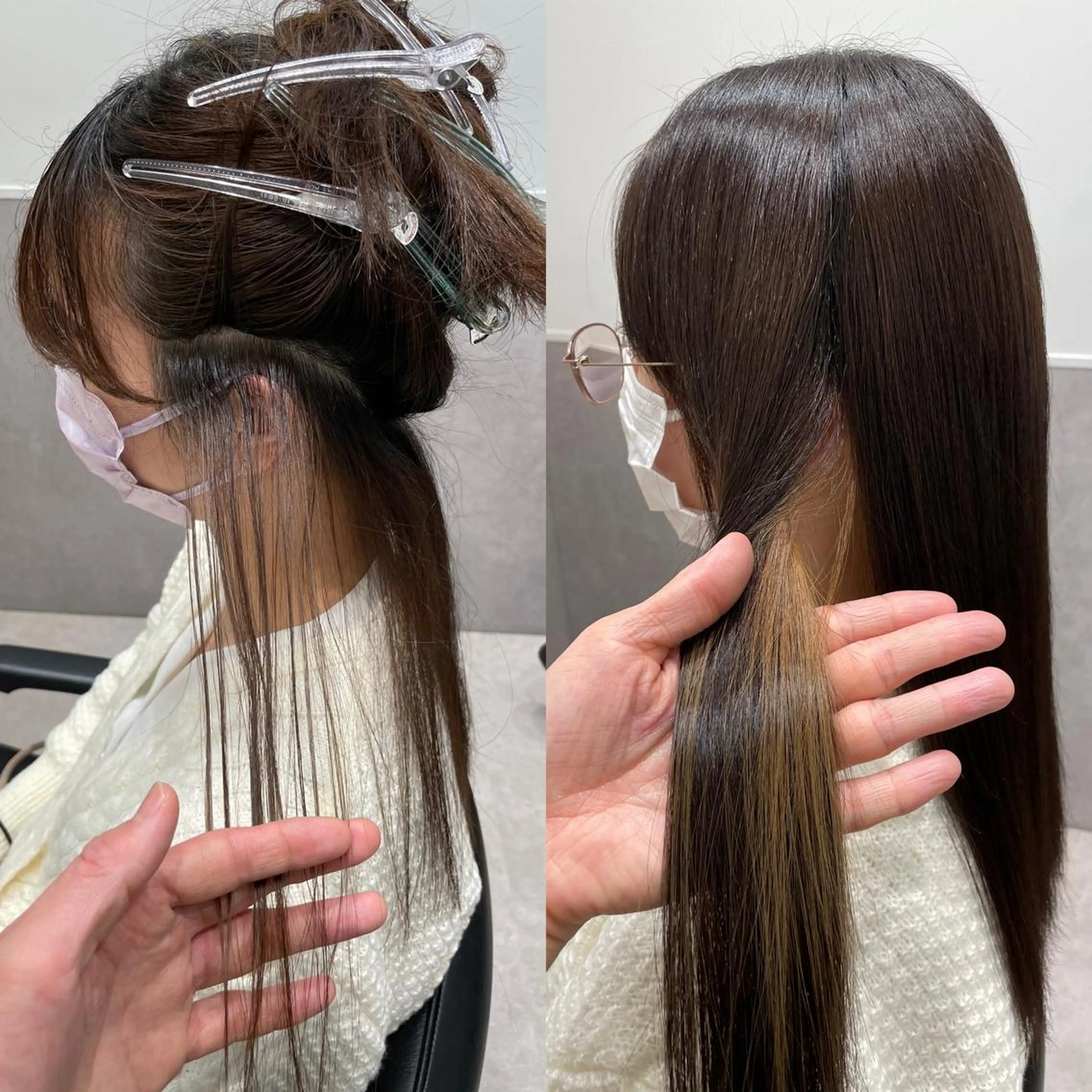 ミディアム カラー アディクシーカラー ブリーチ ケアブリーチ エドルカラー イルミナカラー ヘアカラー 髪質改善ヘアケア 艶髪特化/上田のヘアスタイル