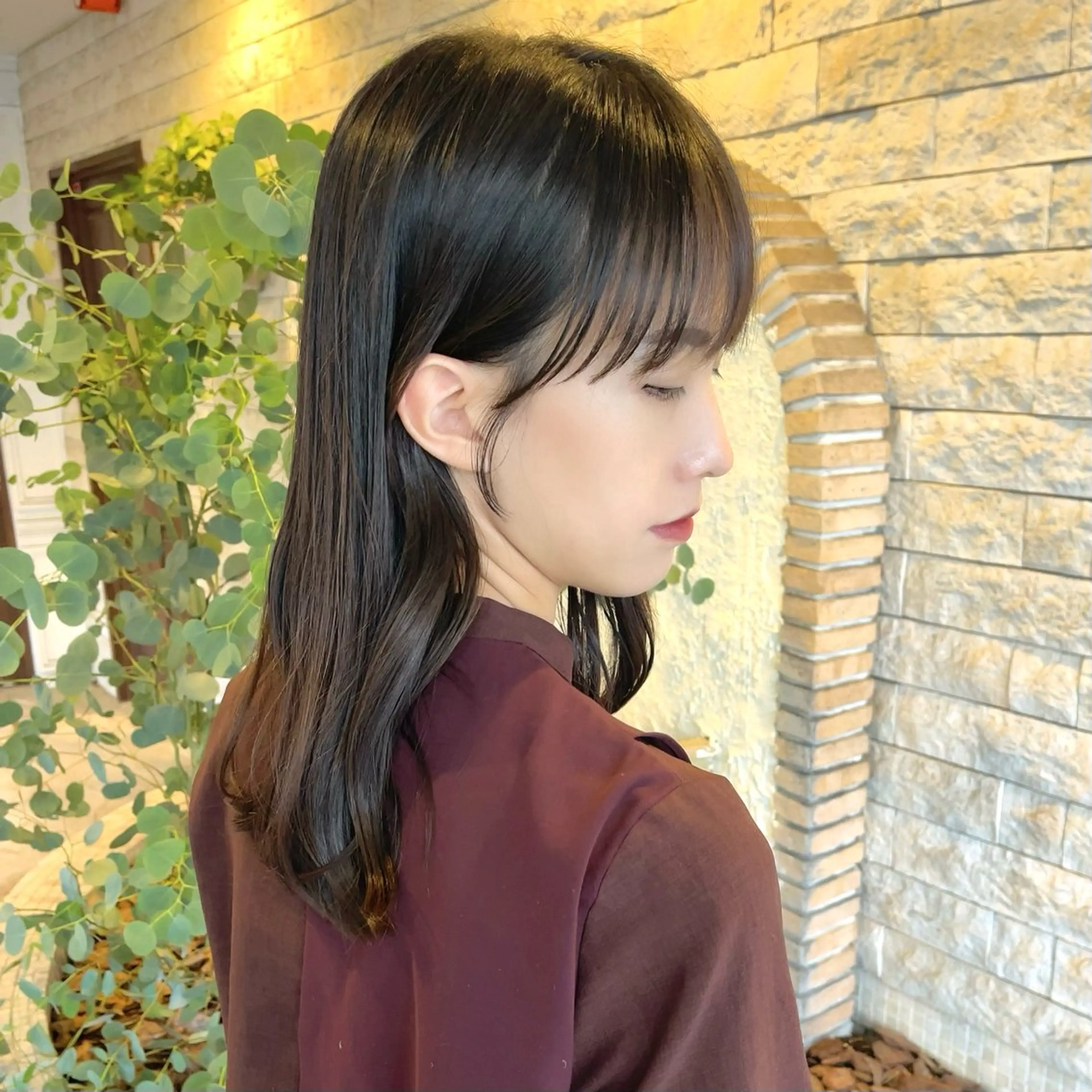 セミロング 顔周りカット suzuka/透明感 カラー 美髪縮毛矯正のヘアスタイル