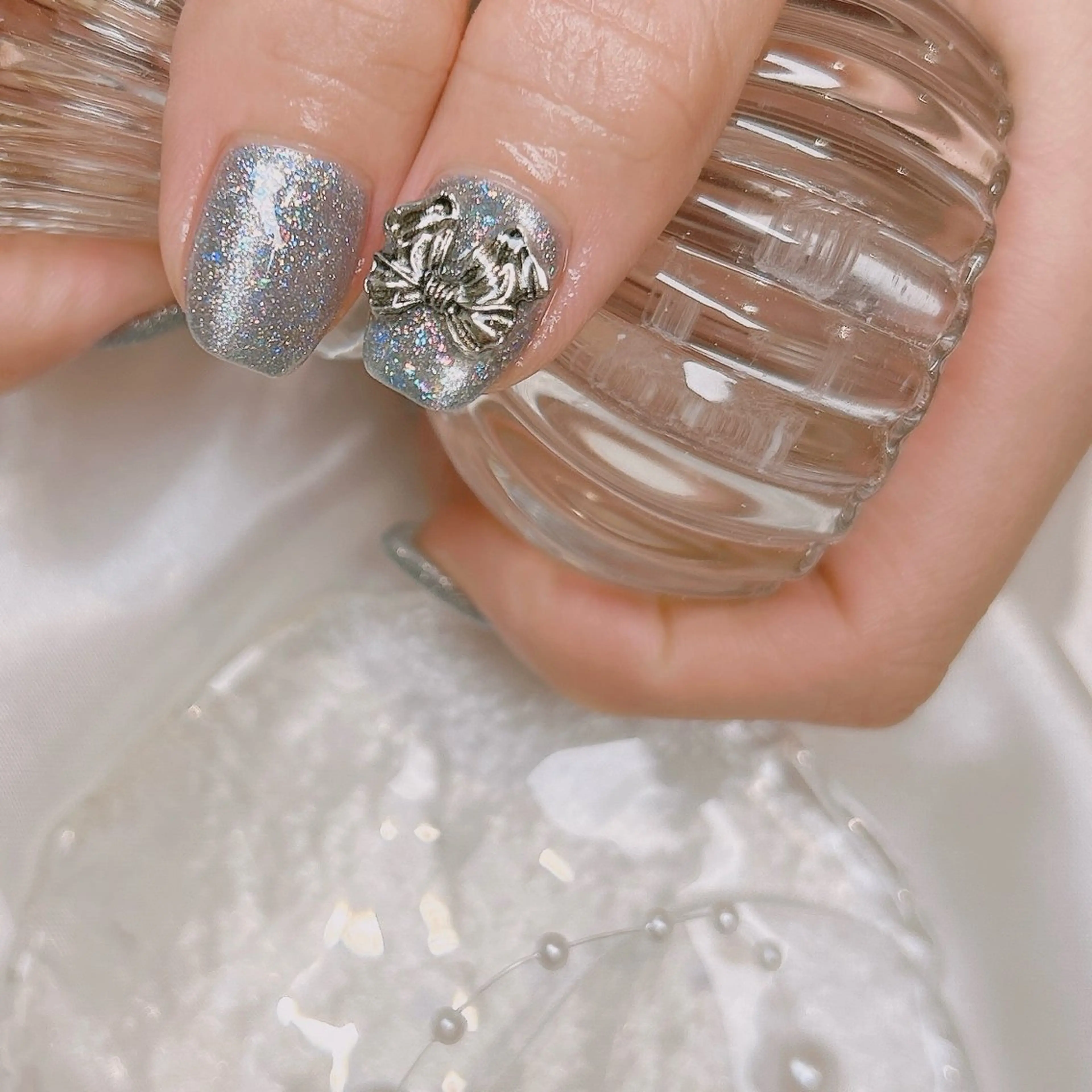 ネイル リボン ハンドネイル junna のぞいてねのネイルデザイン