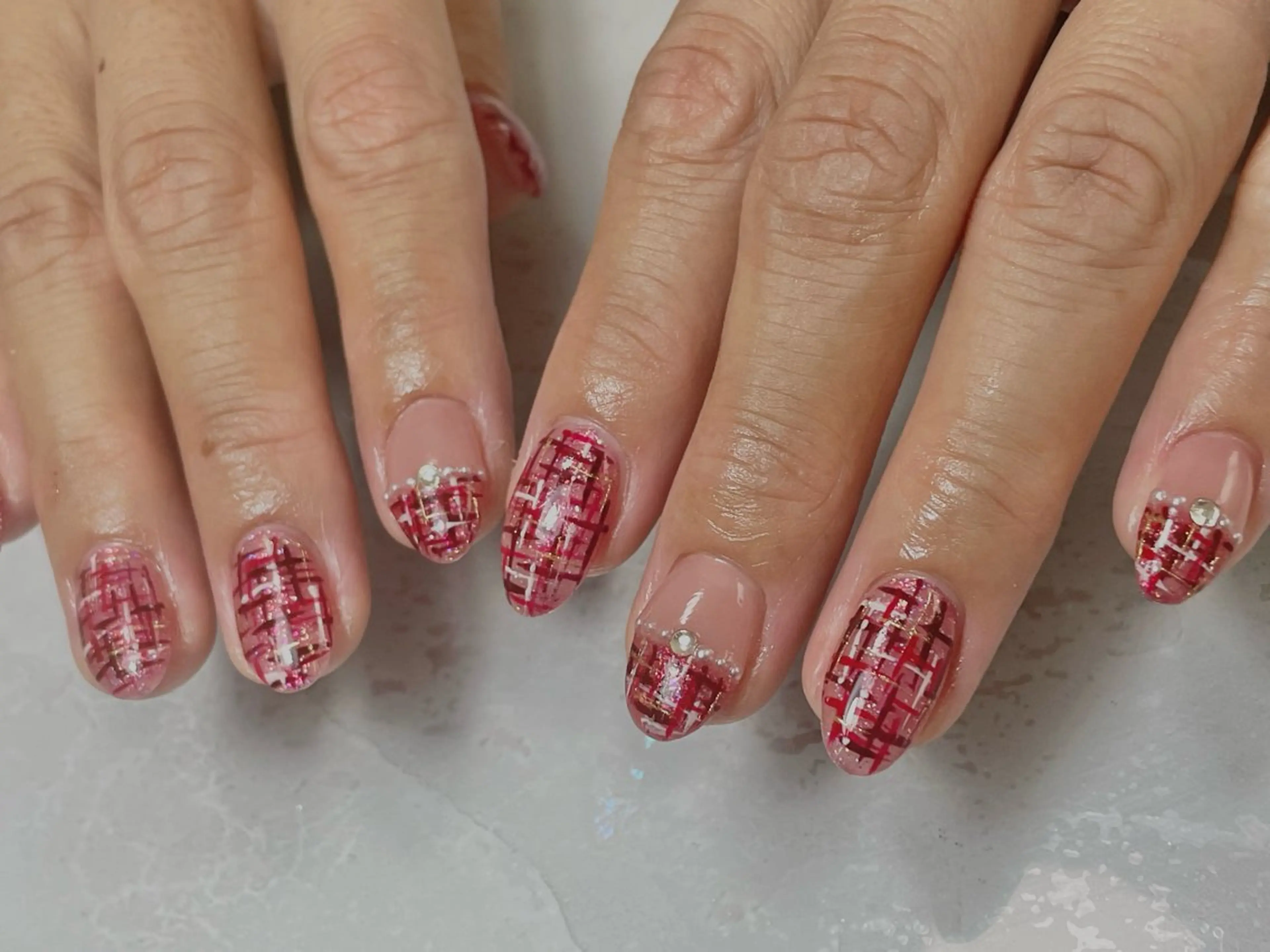 ネイル ツイードネイル 宮當 絵里果のネイルデザイン