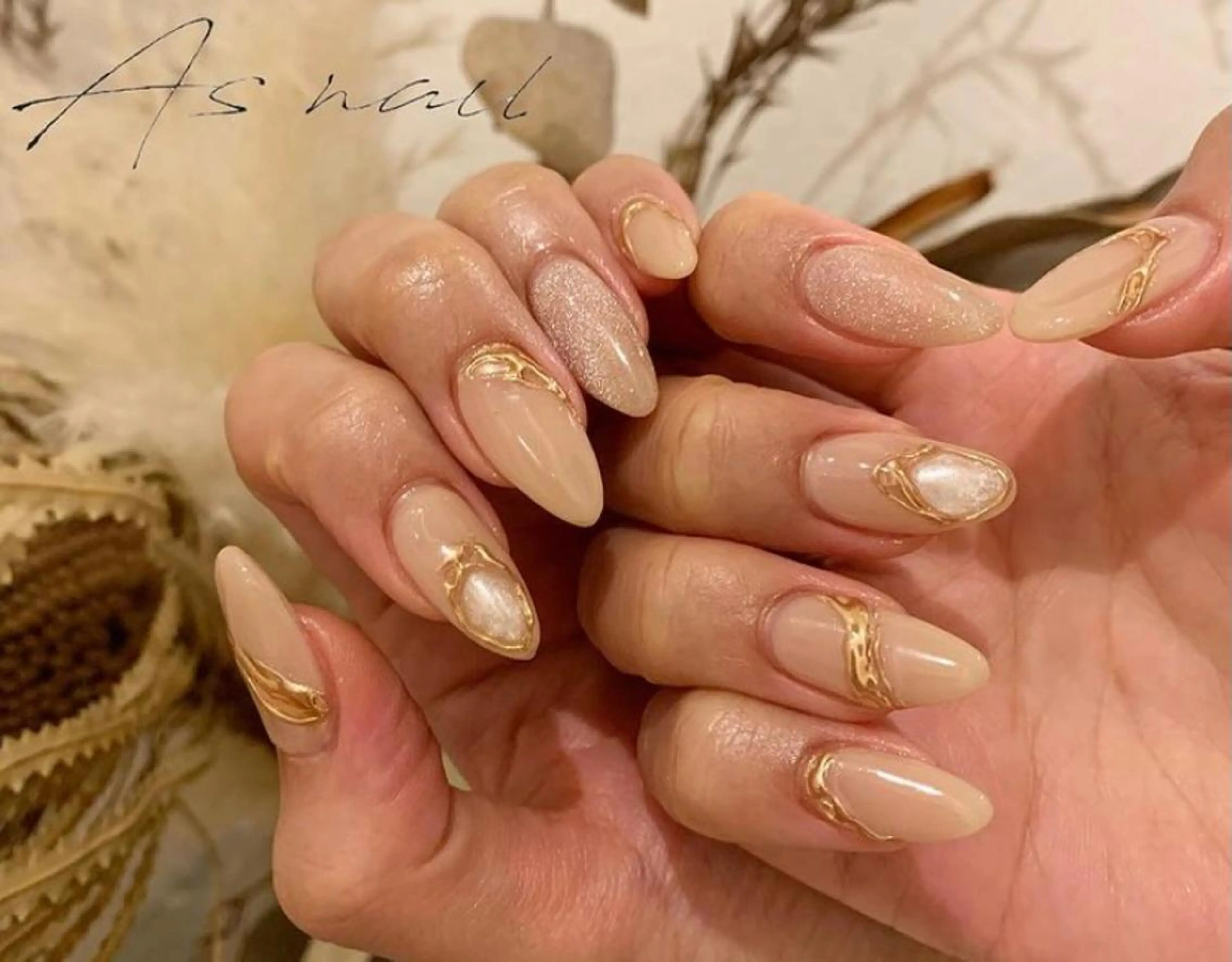 オフ無しハンドネイル(デザイン自由)˚✧₊⁎アートし放題˚✧₊⁎パーツ乗せ放題の写真