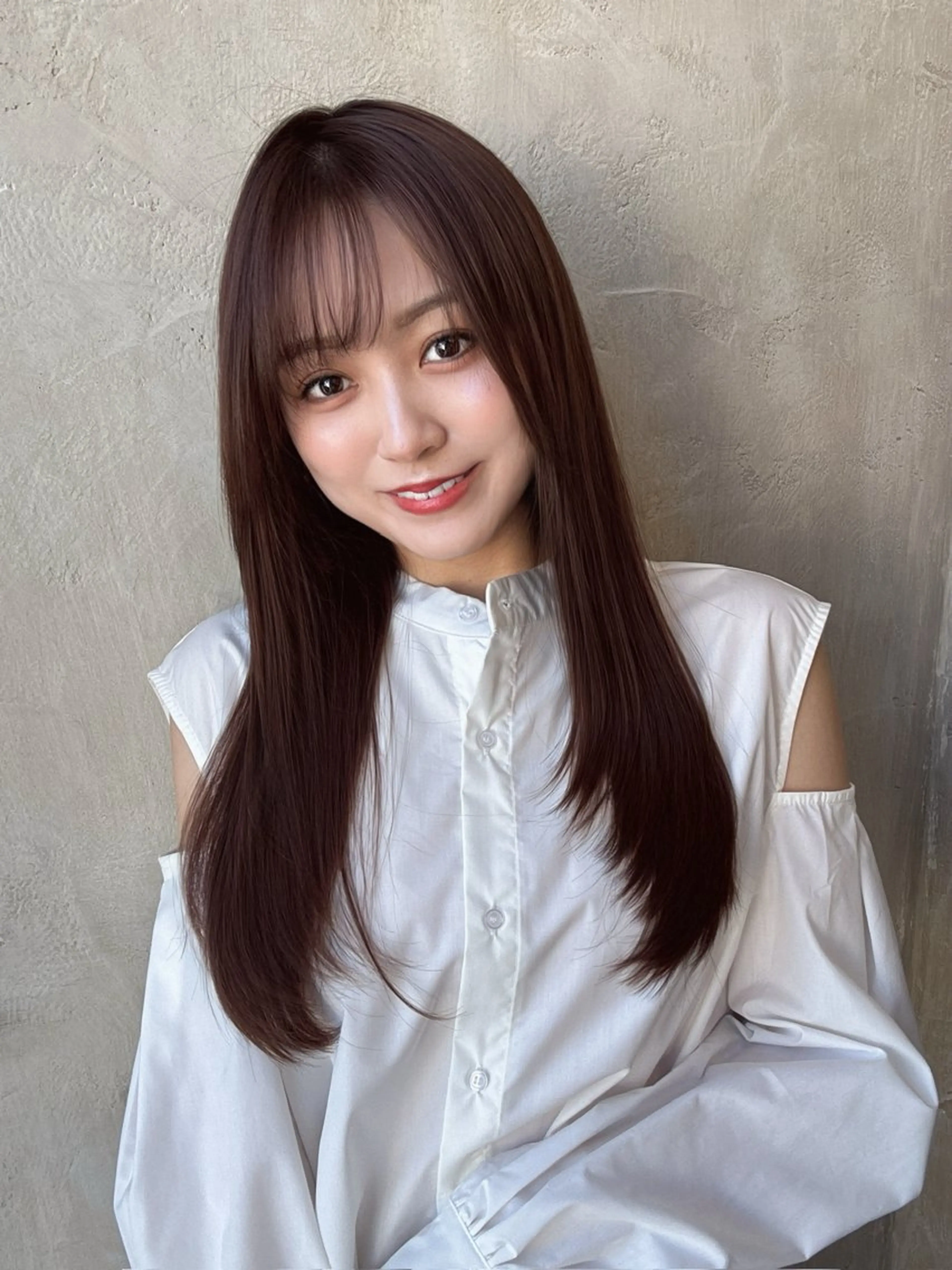 ロング ヘアカラー トリートメント 新宿✨顔周りカット 韓国ヘア/坂本亜裟海のヘアスタイル