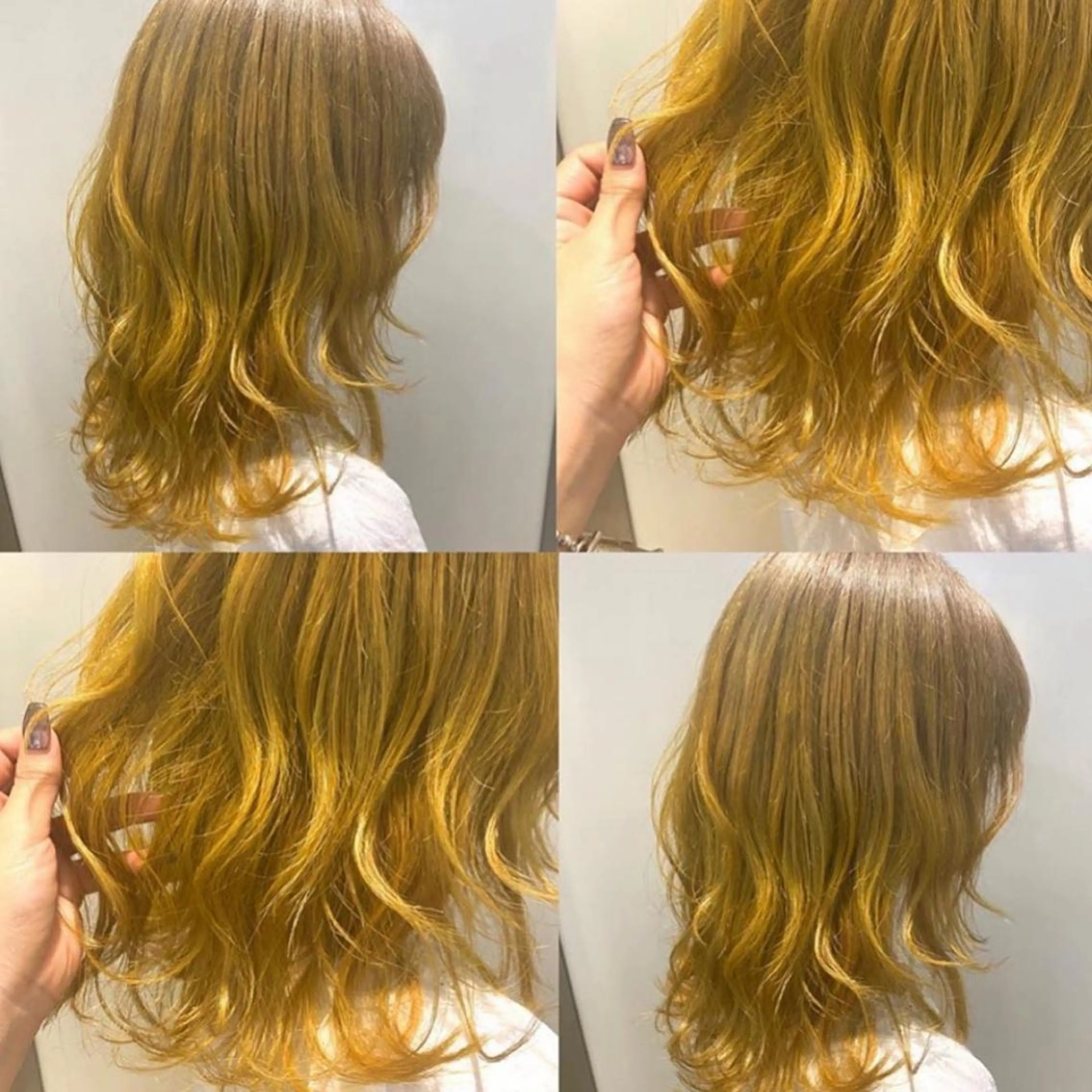 セミロング カラー ブリーチ イエローカラー 遠藤沙也加 /レイヤーカットのヘアスタイル