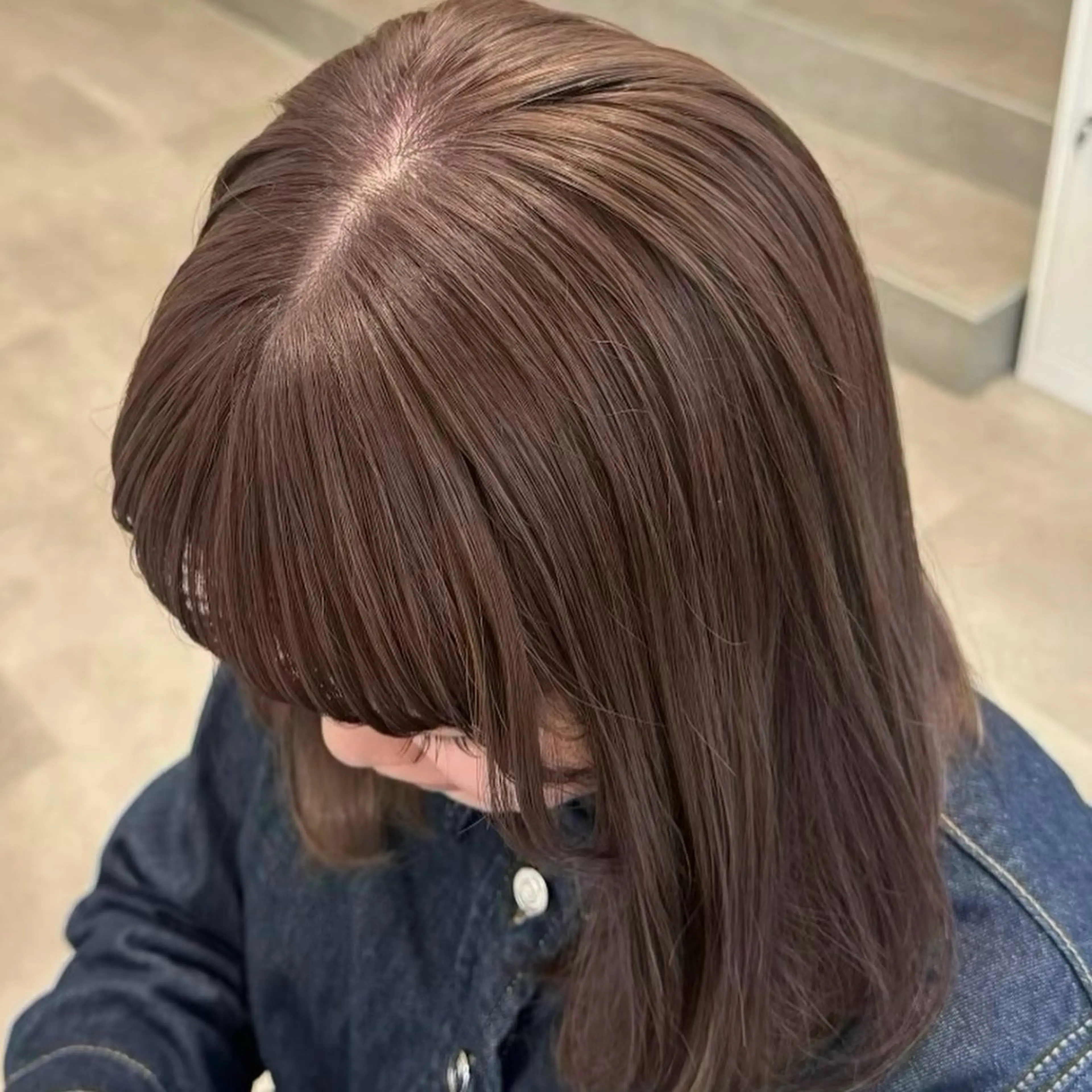 セミロング ヘアカラー トリートメント nonel.所属・透明感🍨レイヤー ヘアセット/miyuのヘアスタイル