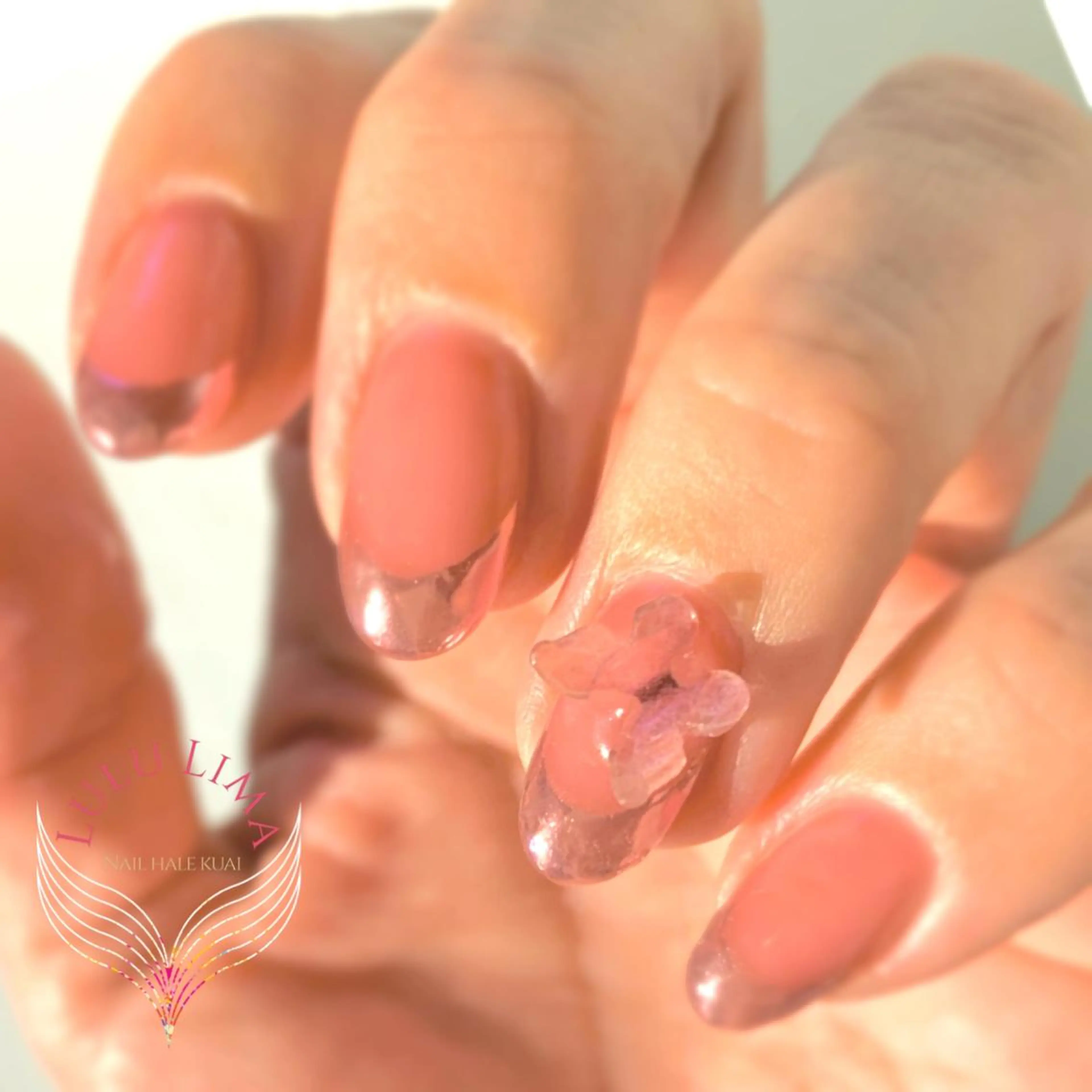 ネイル フレンチネイル ミラーネイル ワンカラーネイル ピンク ハンドネイル フットネイル ハンドケア LULU LIMAのネイルデザイン