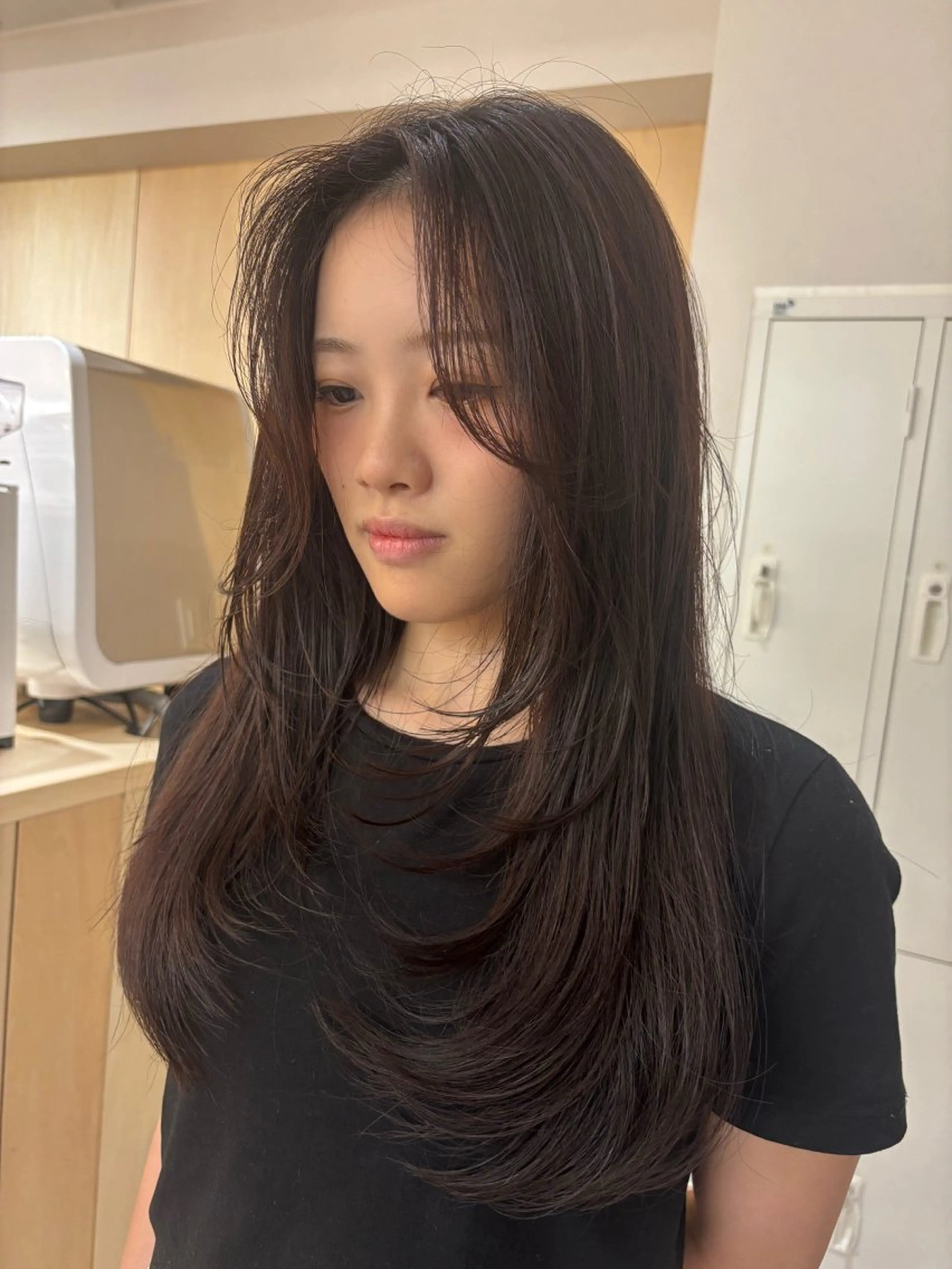 ロング 顔周りカット カット ボブ/ベージュ /MIYUのヘアスタイル