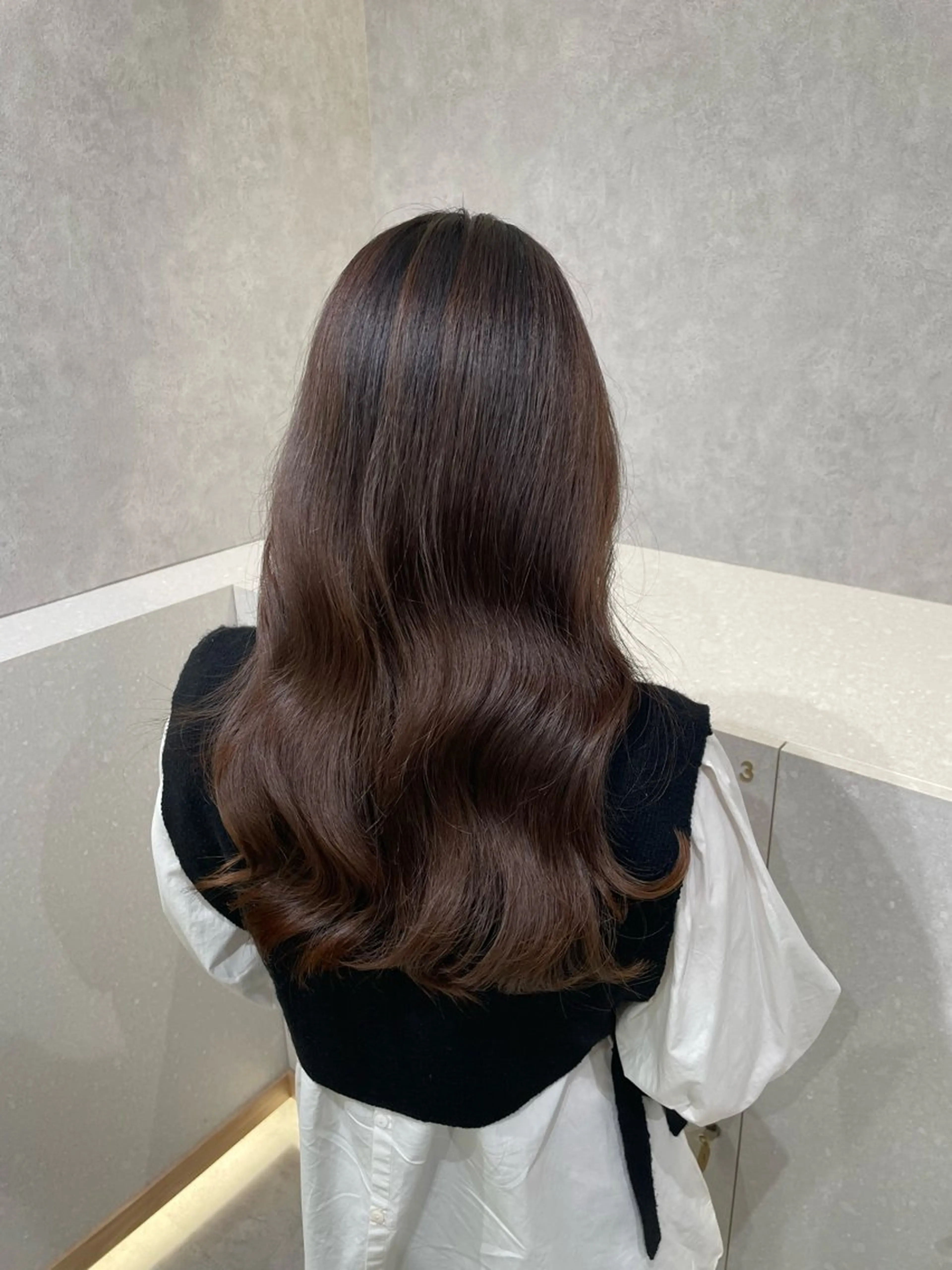 ロング 韓国風ヘア 韓国レイヤー／髪質 改善カラー/れんのヘアスタイル