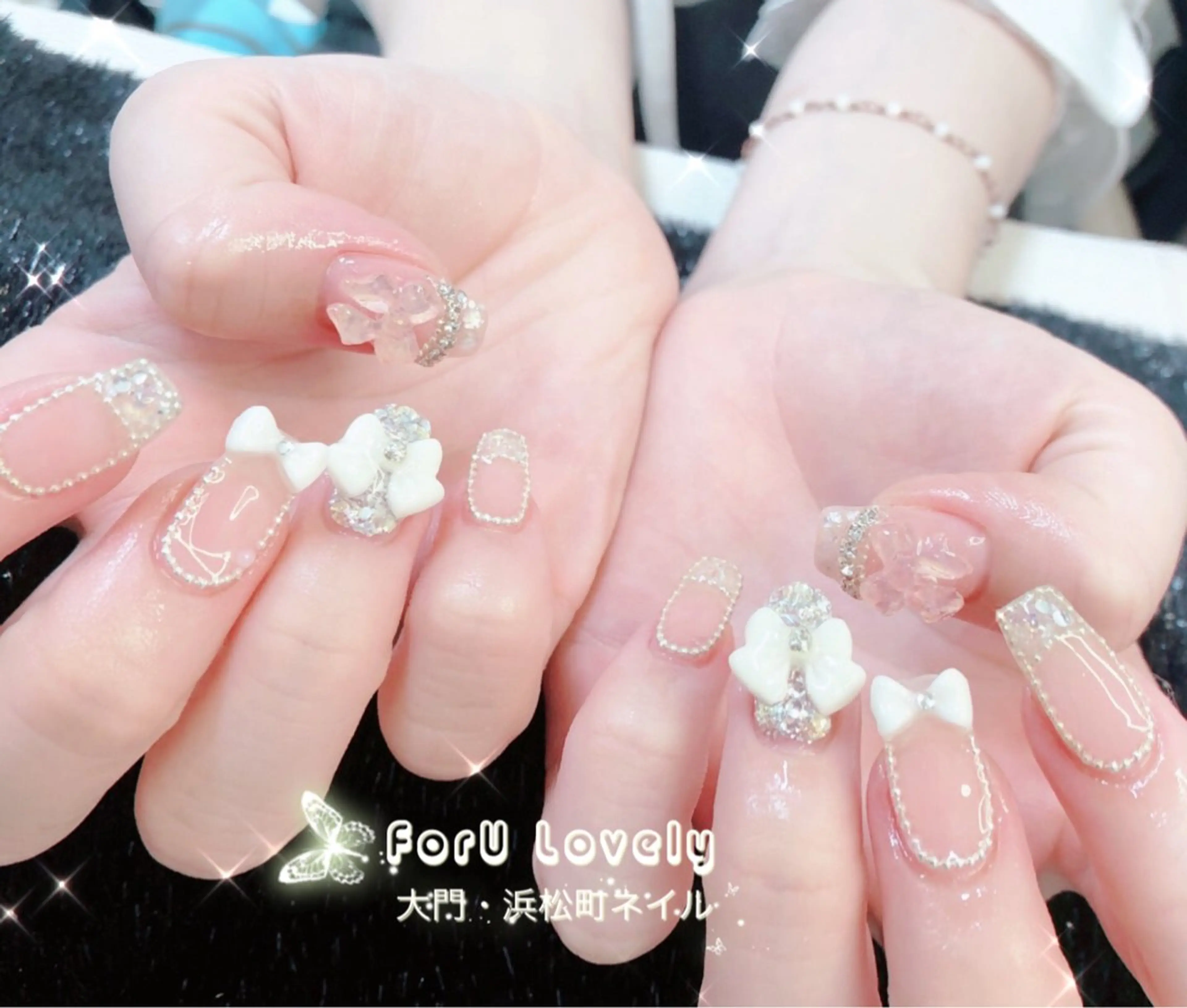 ネイル オーロラネイル フットネイル ジェルネイル ハート 韓国ネイル 大門浜松町 ネイルのネイルデザイン