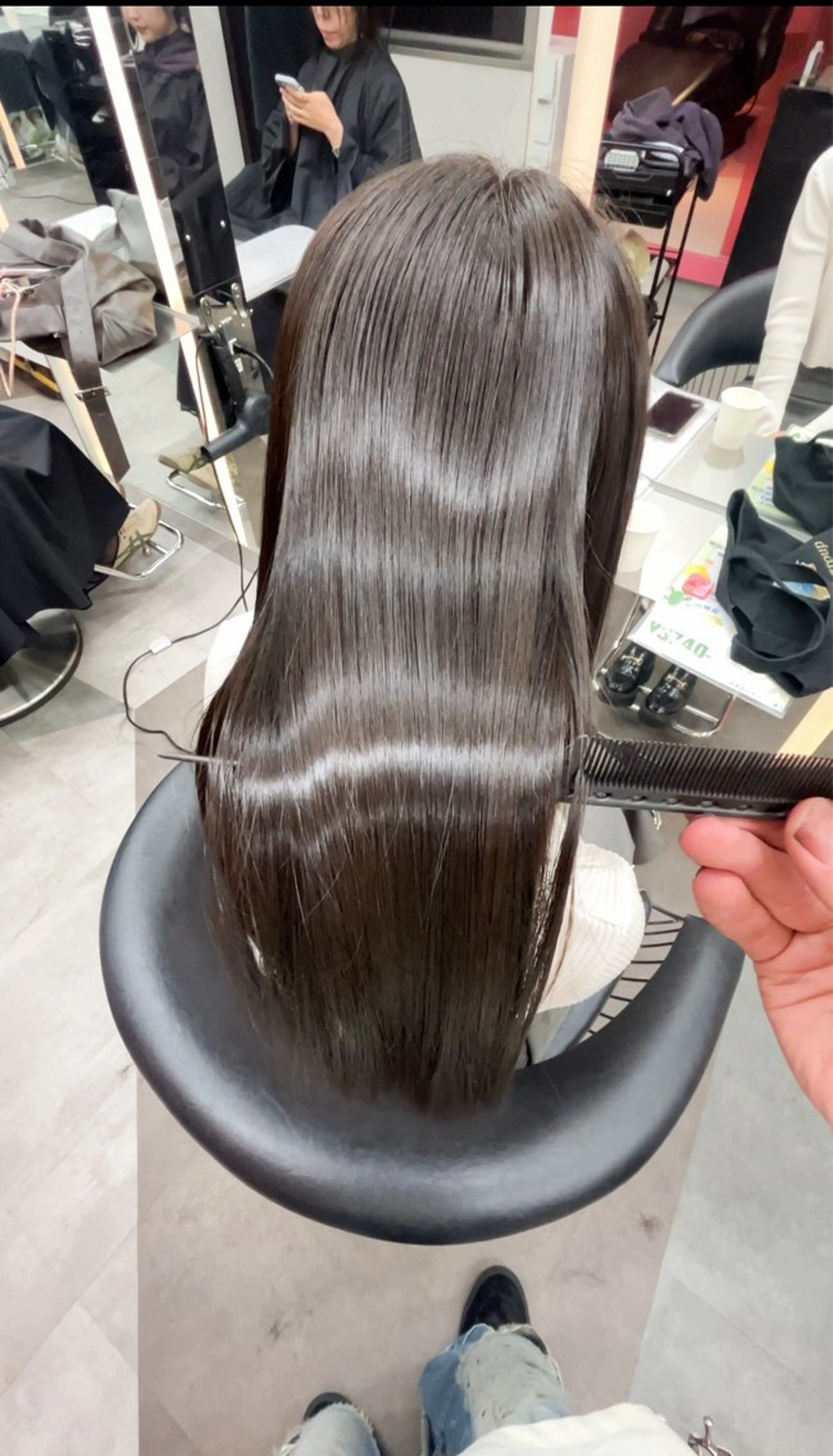 ミディアム カラー 山崎/ボブ縮毛矯正 レイヤー髪質改善のヘアスタイル