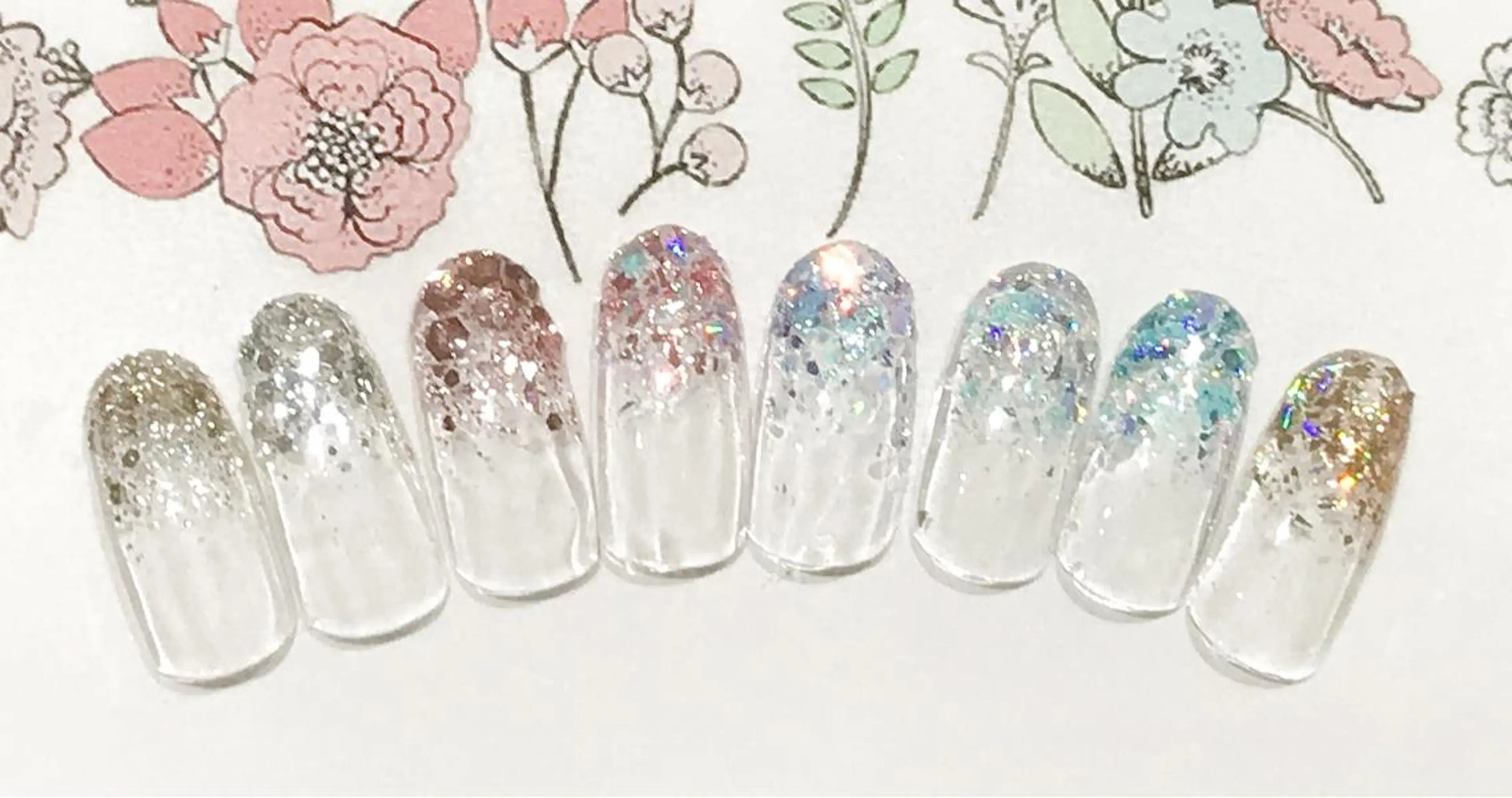 ネイル グラデーション ラメ(グリッター) ラメグラデーション Nyanco Nailのネイルデザイン