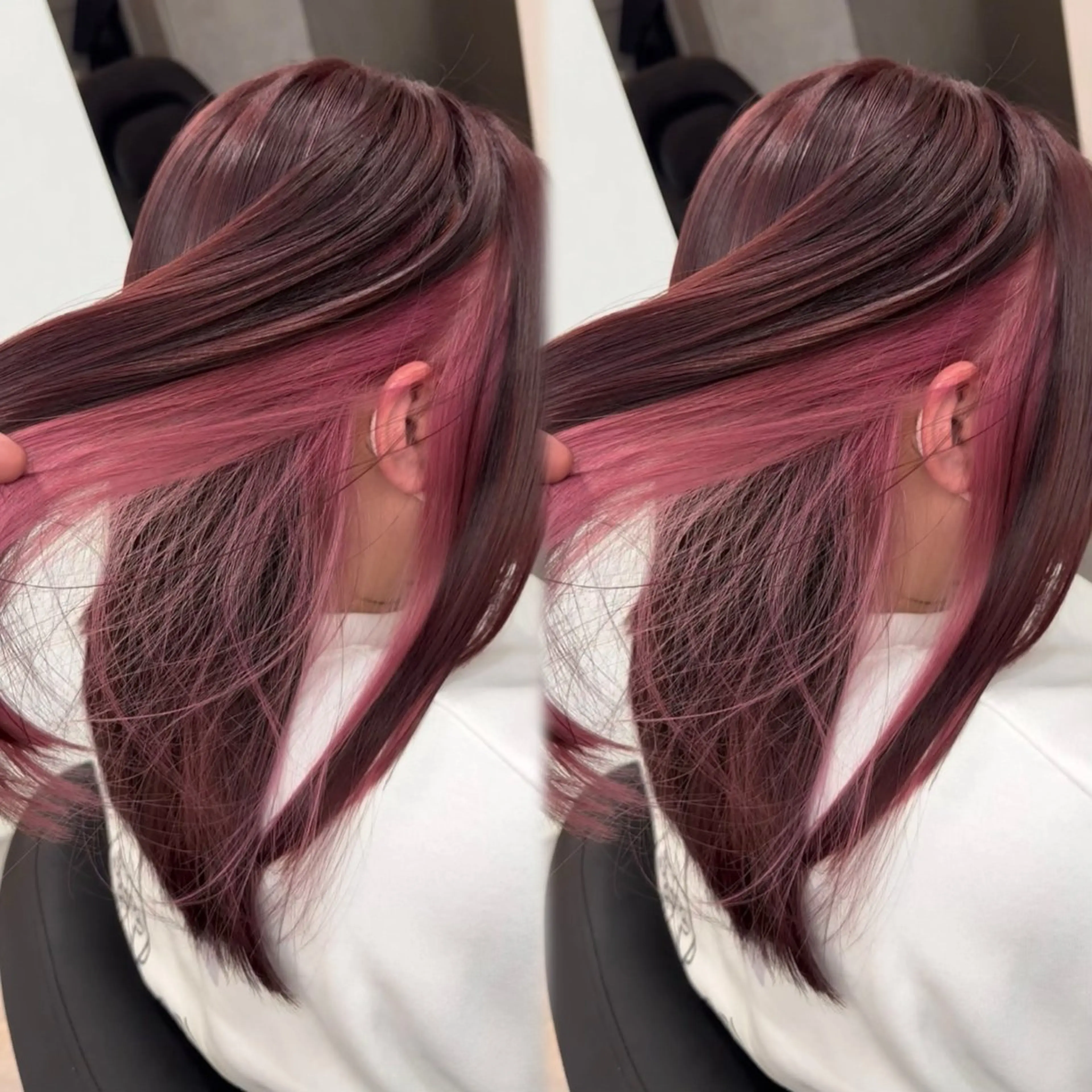 セミロング カラー ブリーチ インナーカラー カット ヘアカラー トリートメント メンズパーマ/艶 モテカラー/福井悟朗のヘアスタイル