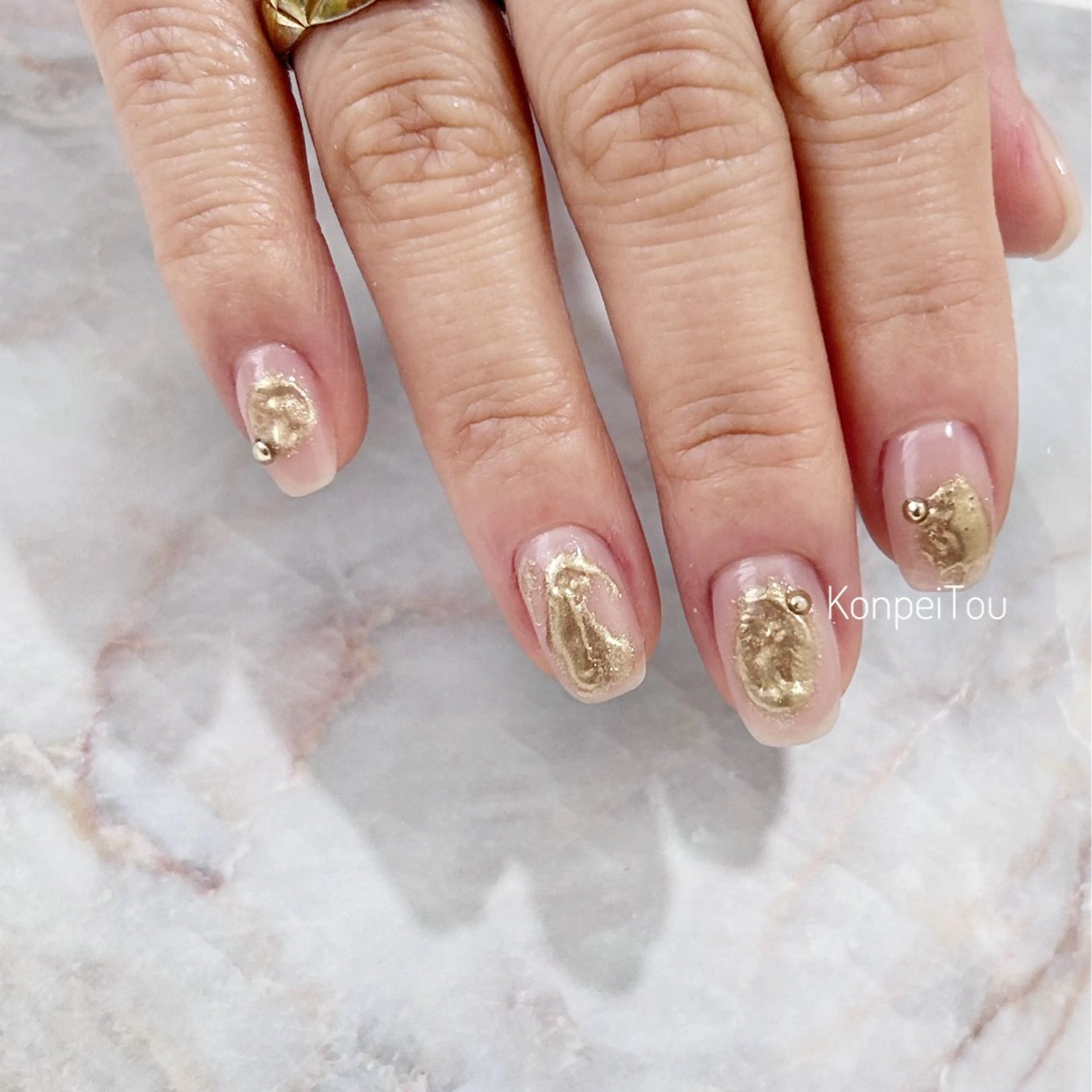 ネイル ワンホンネイル ハンドネイル おうちのネイルサロン　konpeiTou〜こんぺいとう〜所属・おうちのネイルサロン KonpeiTouのネイルデザイン