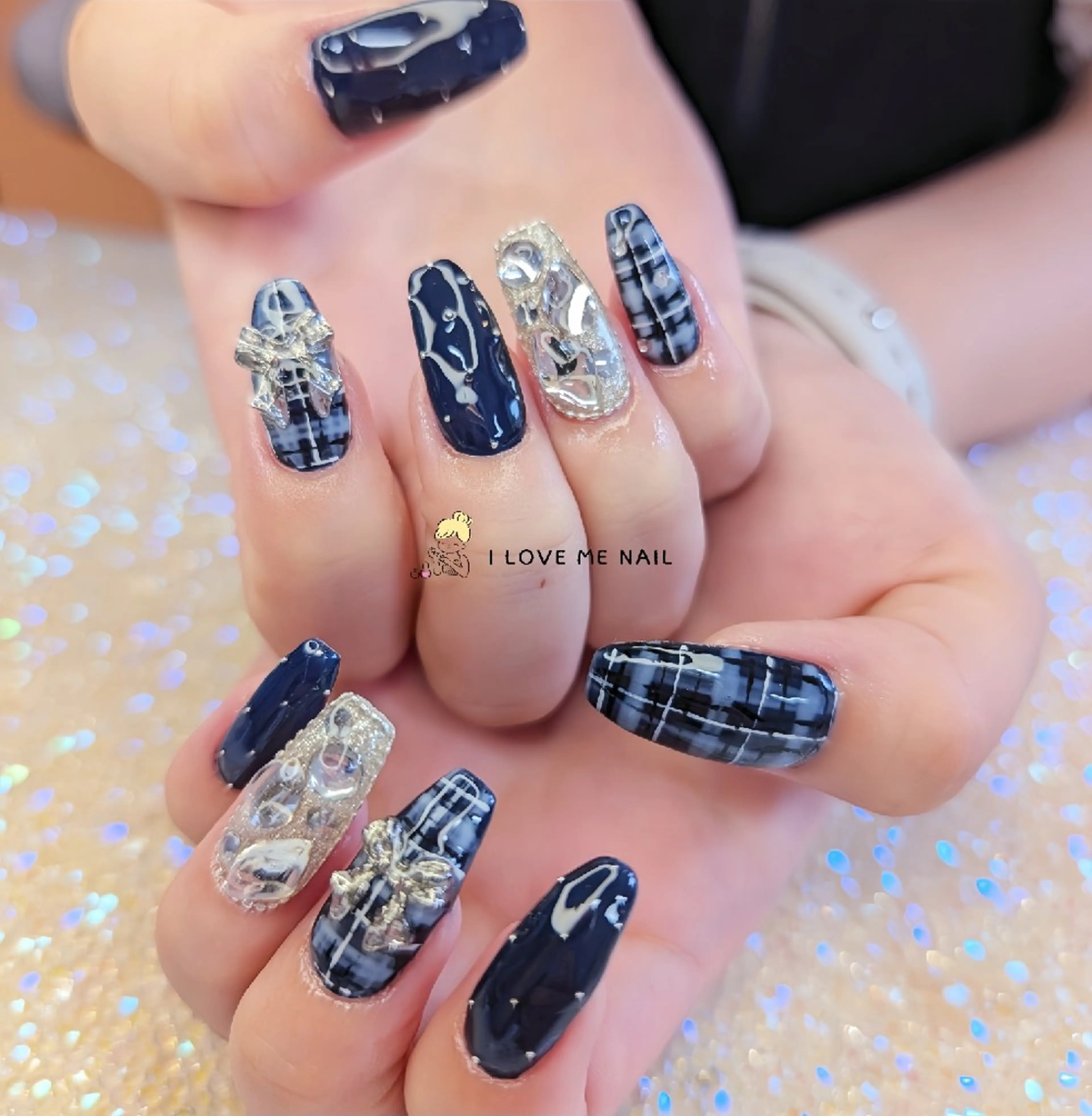 ネイル 長さ出し ハート 韓国ネイル マグネットネイル ニュアンスネイル ハンドネイル I LOVE ME  NAIL.｡.:*♡のネイルデザイン
