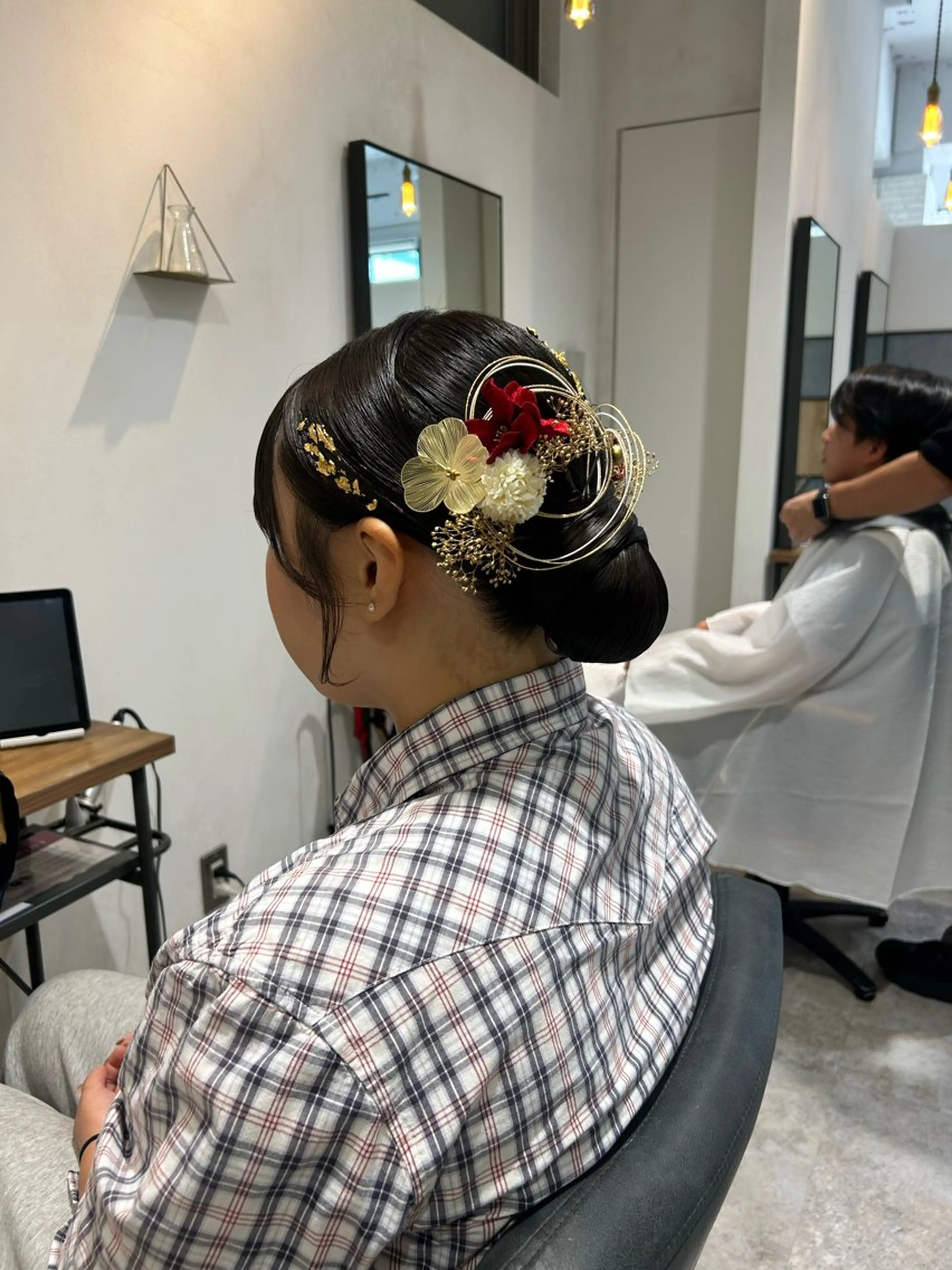 ヘアアレンジ ヘアセット センターパート/ メンズ特化/日向🔥のヘアスタイル