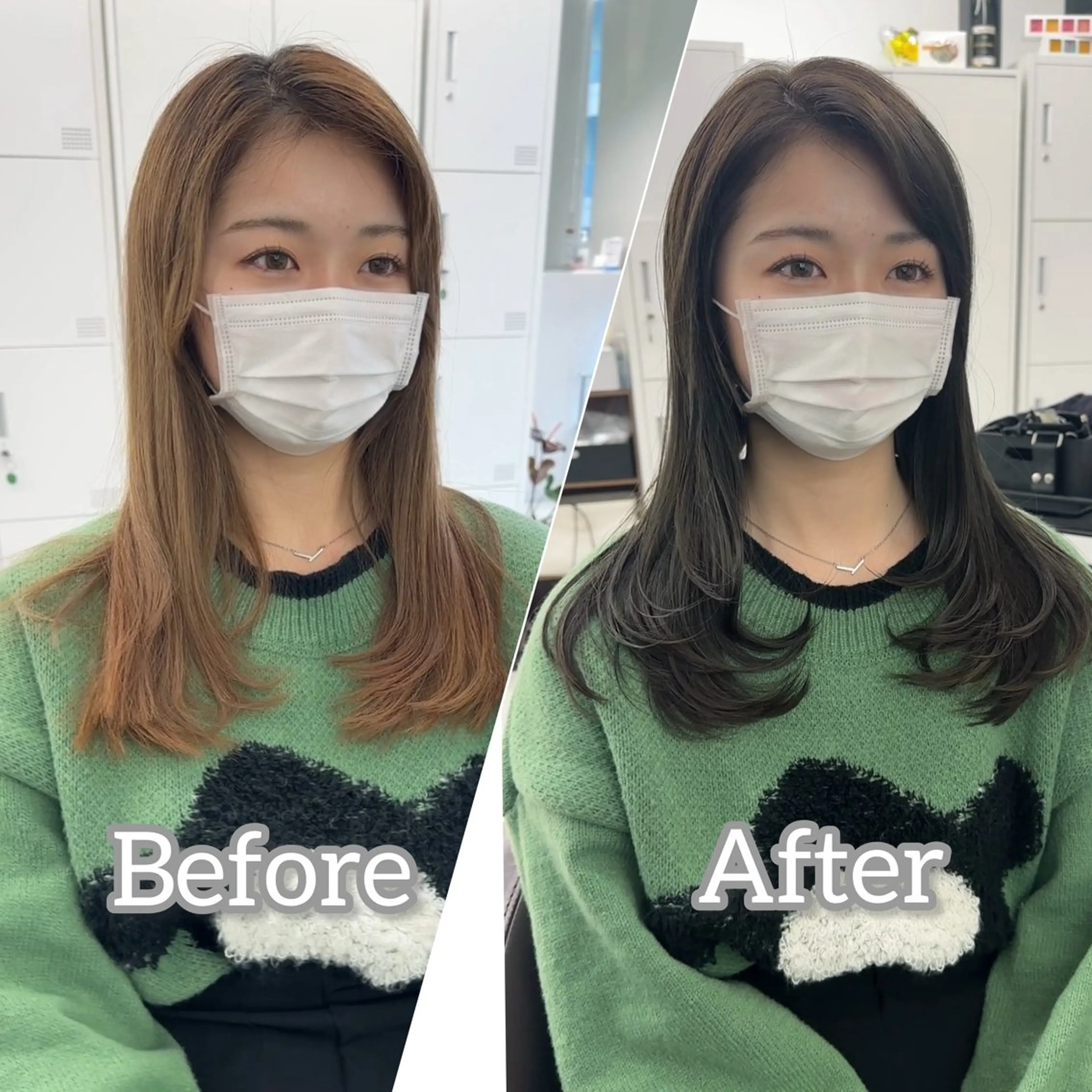 ミディアム カラー ブリーチなし/レイヤ ー特化🌈Tommyのヘアスタイル